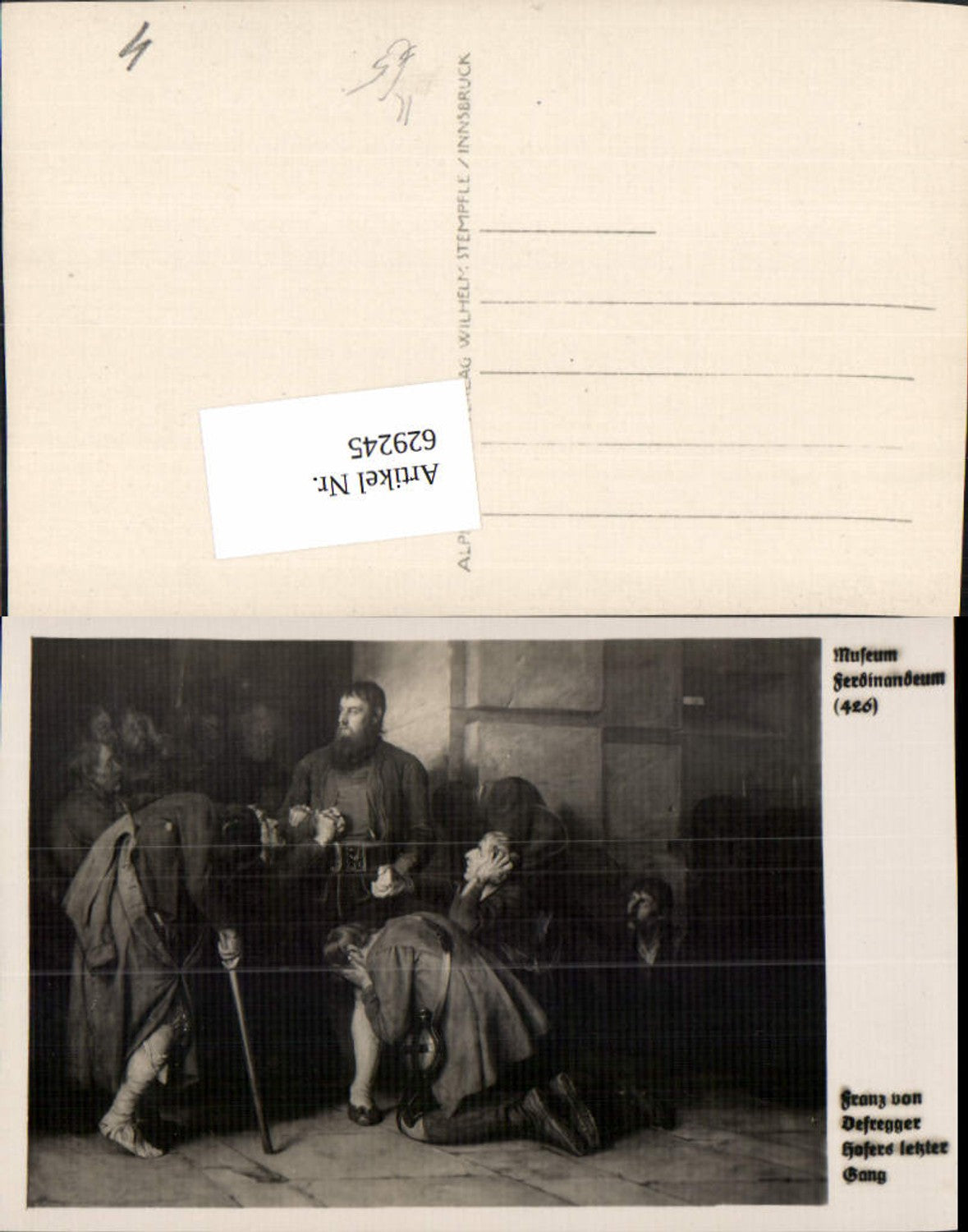 629245,Tiroler Freihheitskampf Franz von Defregger Andreas Hofer