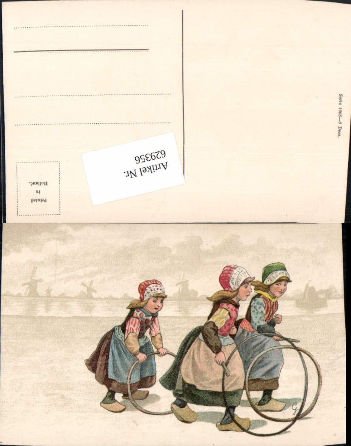 629356,Künstler AK Holländische Mädchen Reifen Tracht Holland