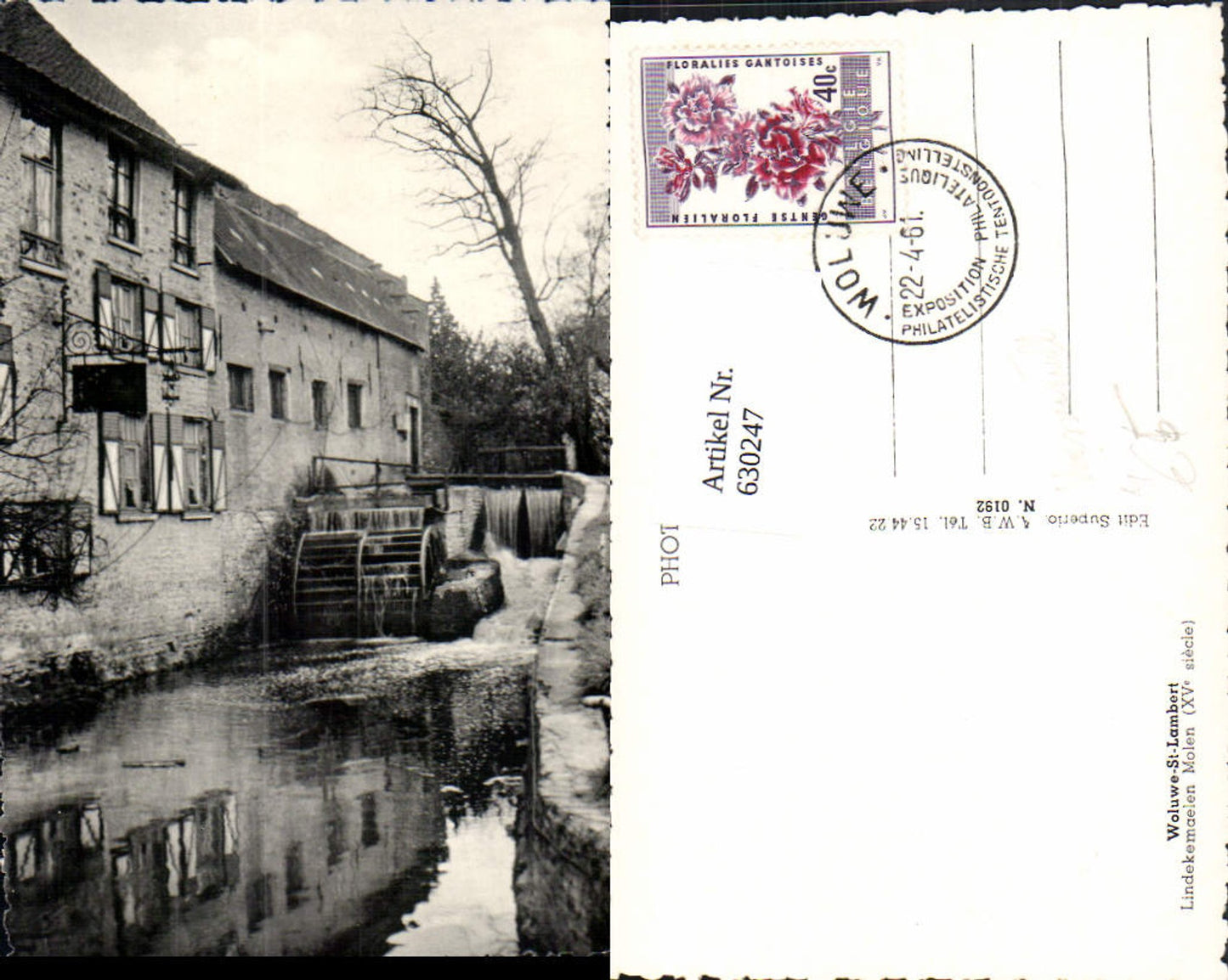 630247, Photo Ak Woluwe-St-Lambert Lindekemaelen Molen Watermill Mill Belgium