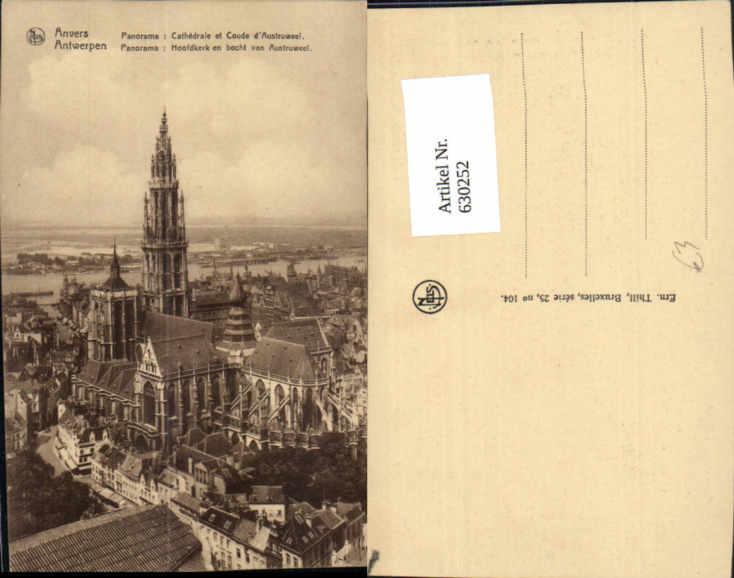 630252,Anvers Antwerpen Cathedrale et Coude d Austruweel Hoofdkerk Panorama Belgium