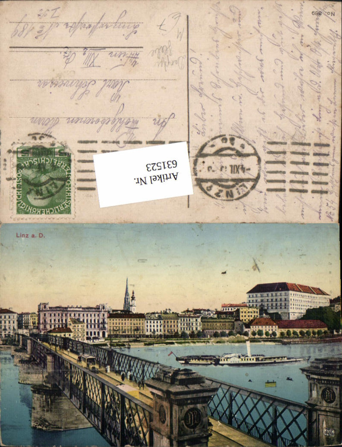 631523,Linz an der Donau Urfahr Dampfer Hebe Brücke Schiff