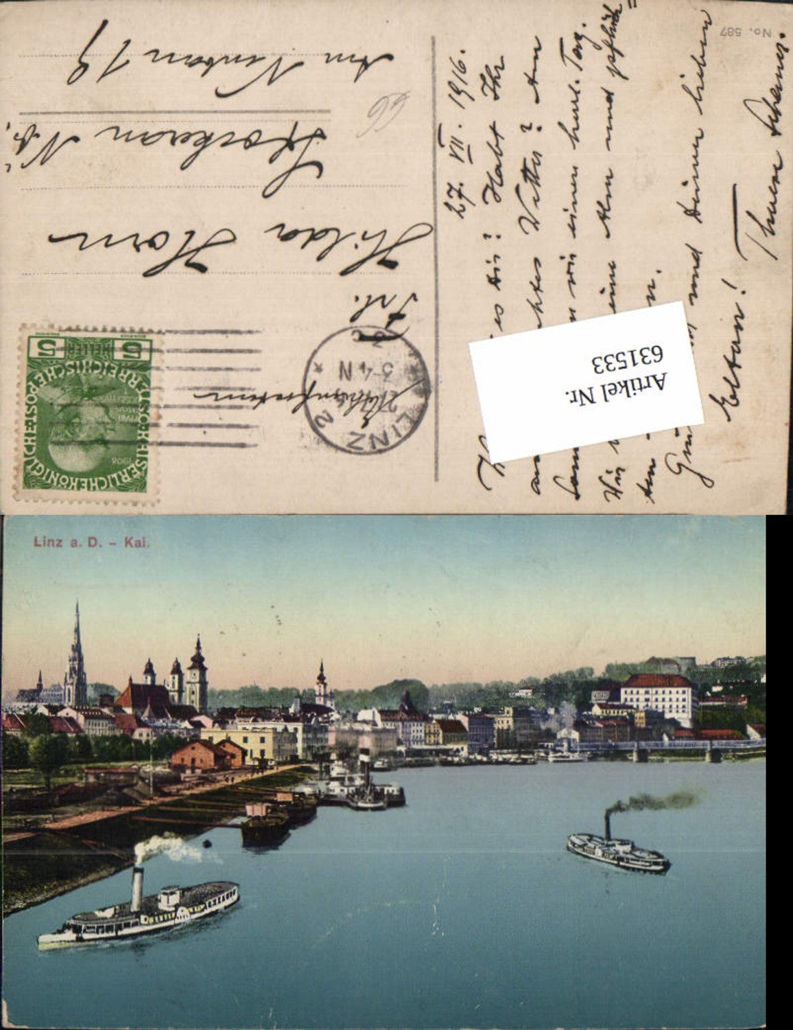 631533,Linz an der Donau Dampfer Hafen Kai
