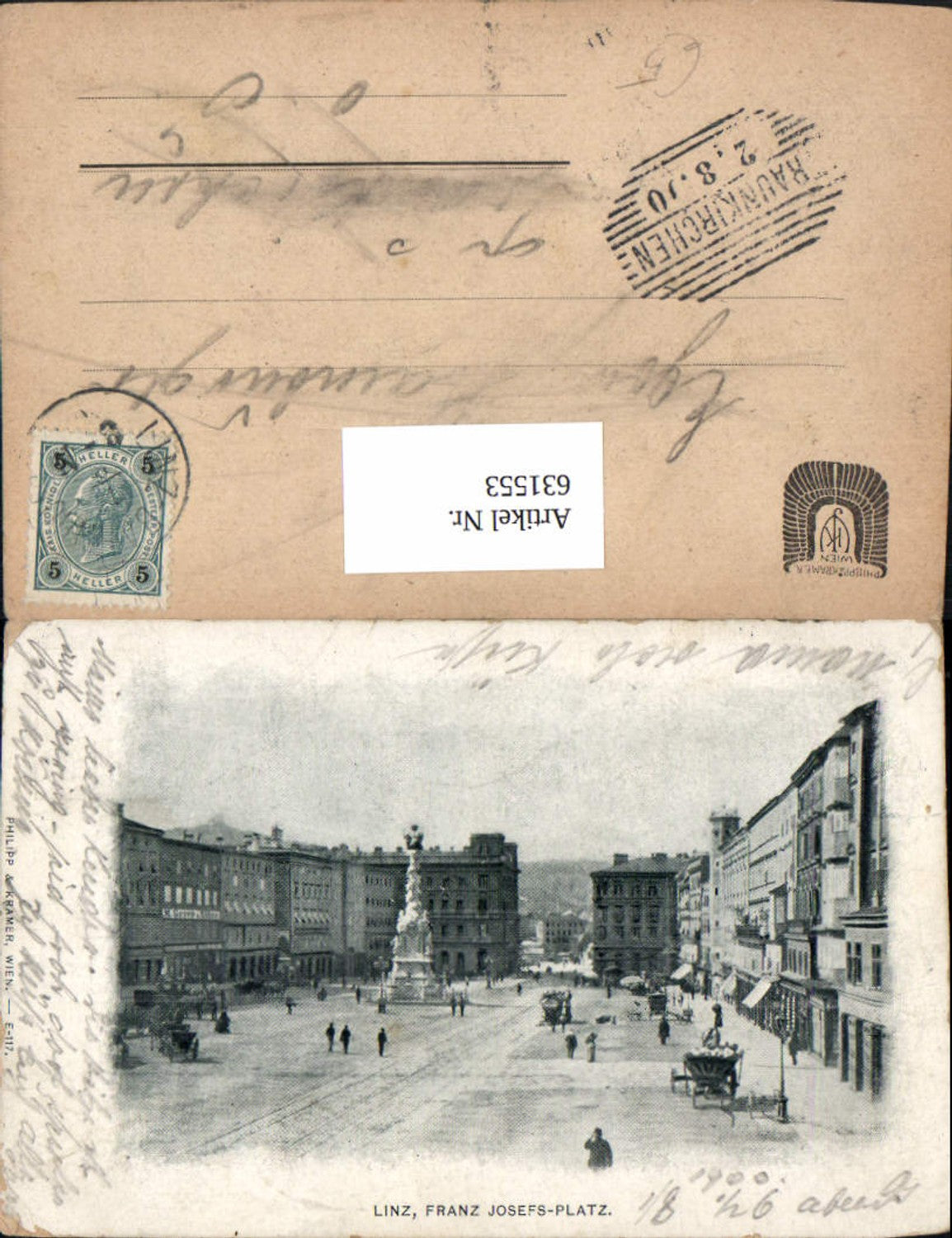 631553,Linz an der Donau Franz Josef Platz pub Philipp & Kramer E-117