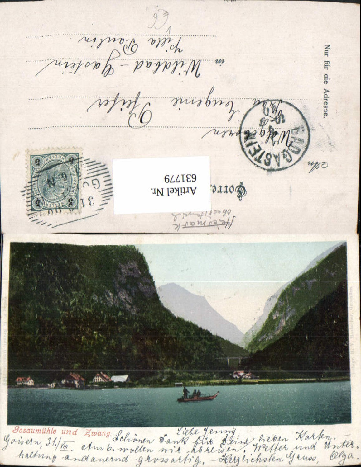 631779,Hallstatt Gosaumühle u. Zwang Boot pub F. E. Brandt 149