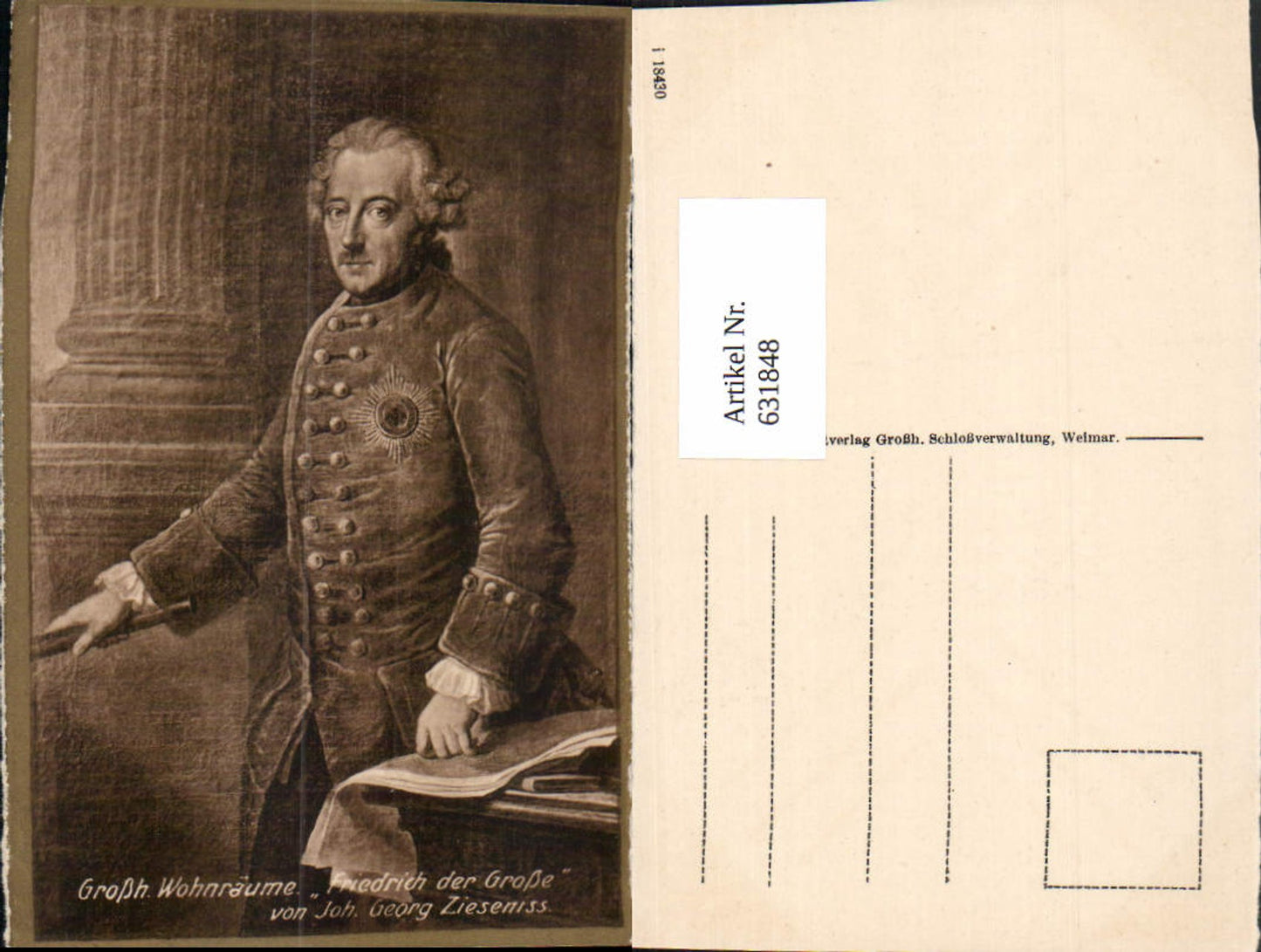 631848,Künstler Ak Joh. Georg Zieseniss Friedrich d. Große Adel Monarchie