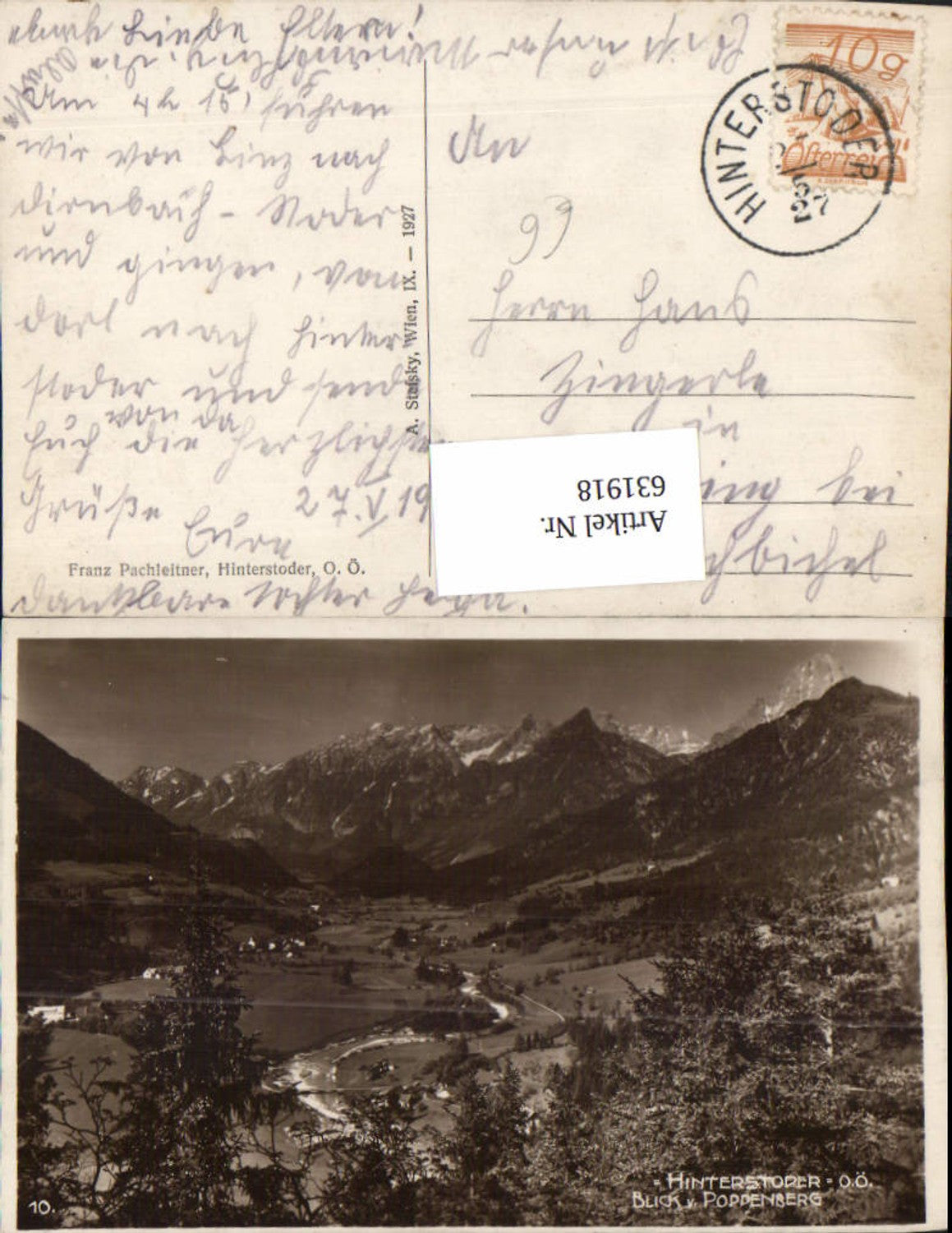 631918,Hinterstoder Poppenberg Blick 1927