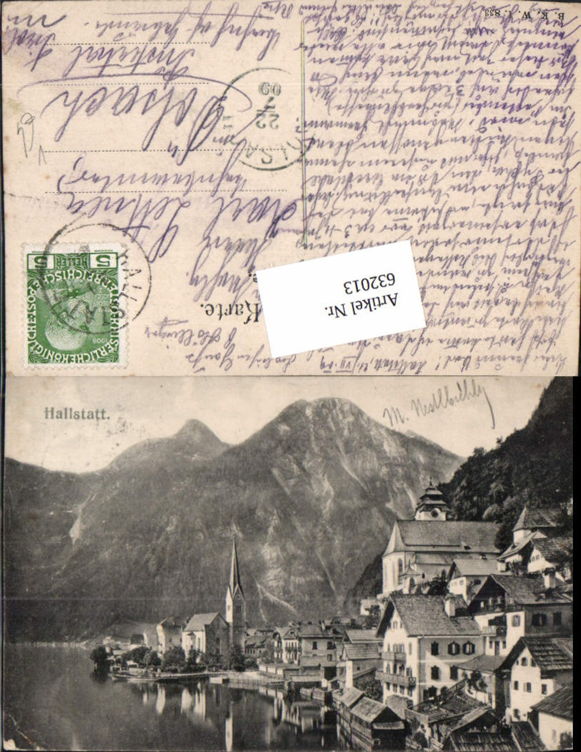 632013,Hallstatt am Hallstättersee pub B.K.W.I. 833 n. Dölsach Stp. Pustertal