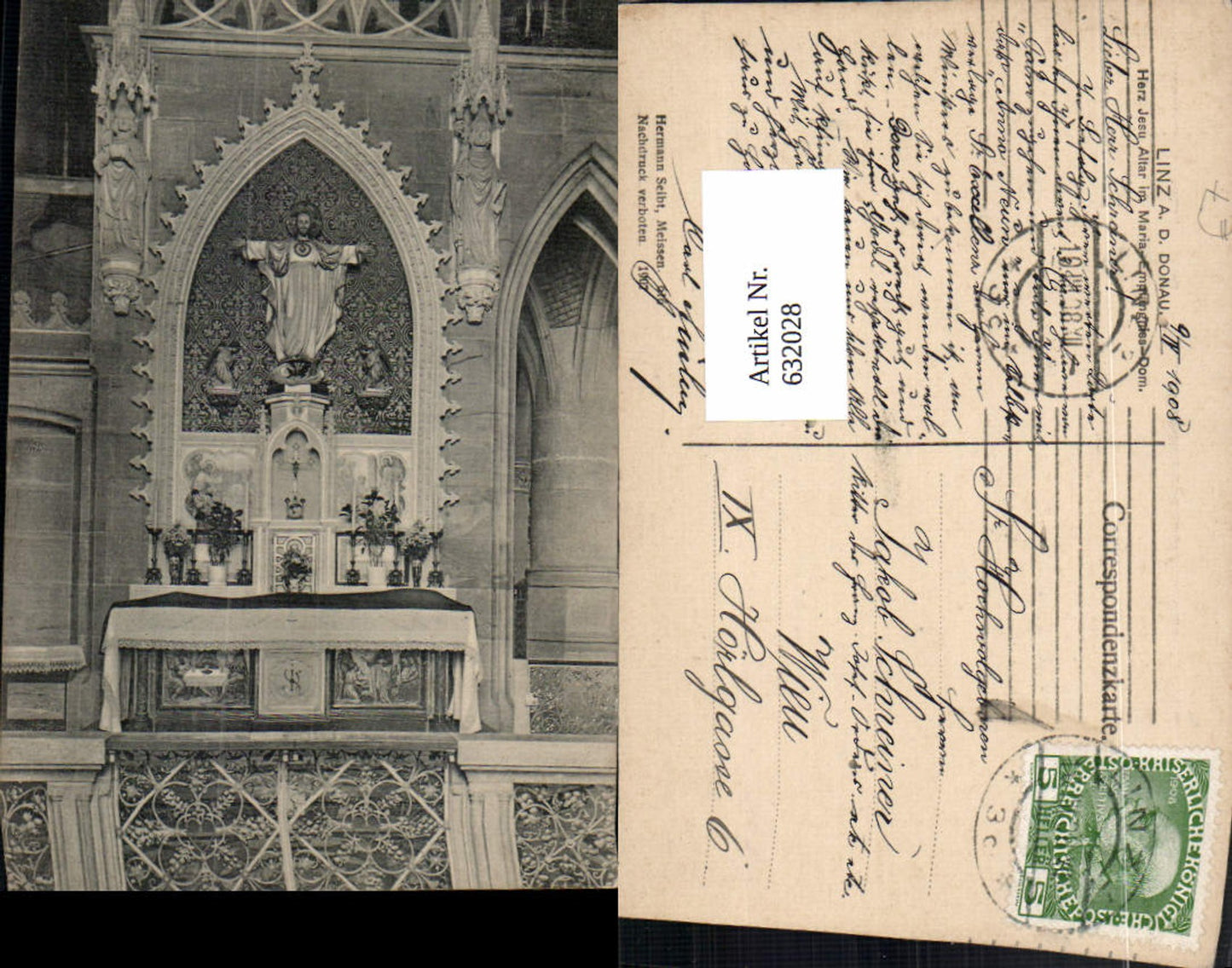632028,Linz an der Donau Herz Jesu Altar Maria Empfängnis Dom 1908