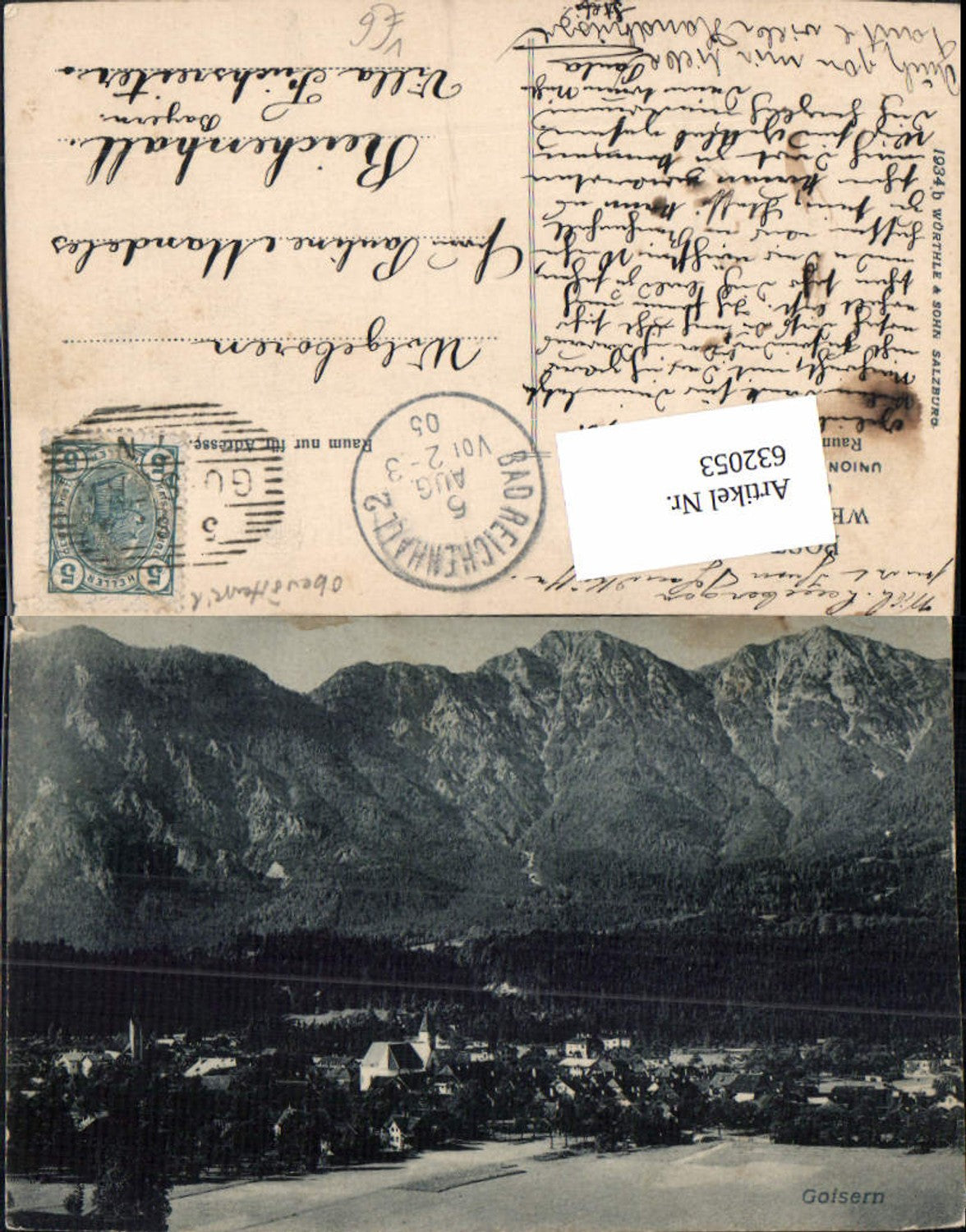 632053,tolle AK Goisern pub Würthle & Sohn 1934b