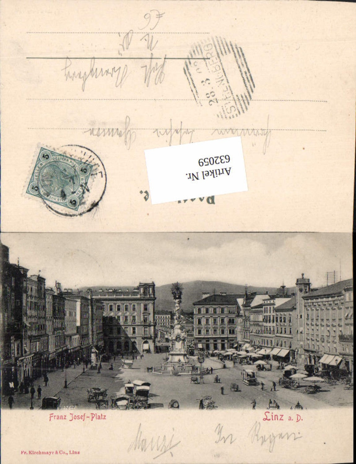 632059,Linz an der Donau Franz Josef Platz 1900 Stp. Strengberg