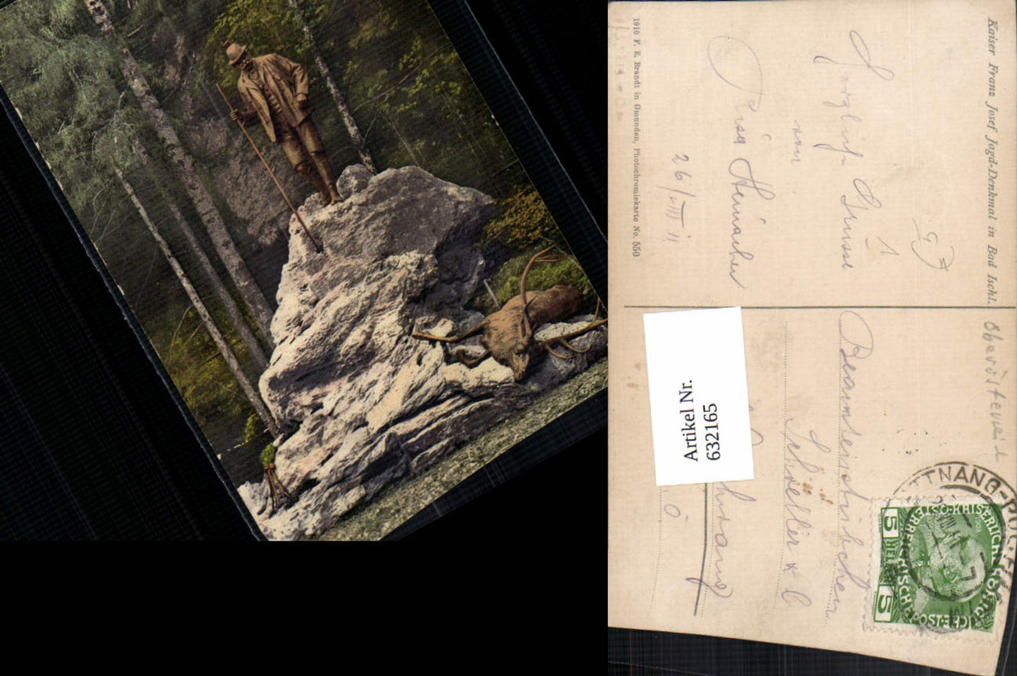 632165,Bad Ischl Kaiser Franz Josef Jagd Denkmal pub Brandt 550