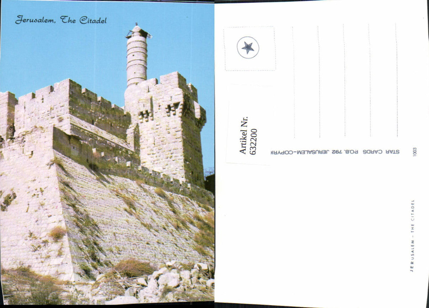 632200,Jerusalem The Citadel