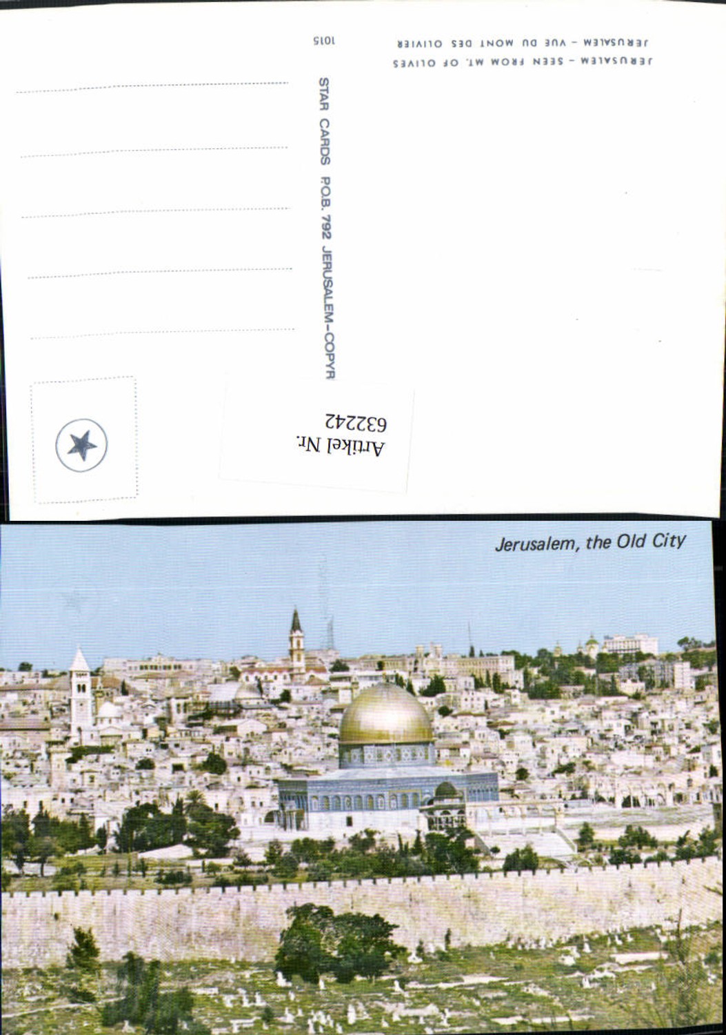 632242,Jerusalem Seen from Mount of Olives Vue du Mont des Oliver