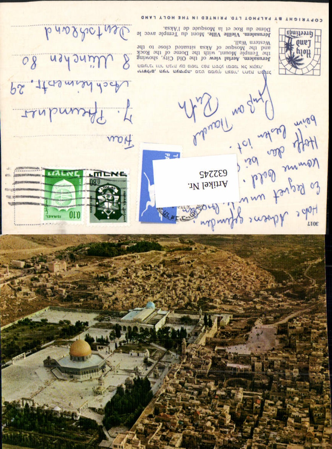 632245,Jerusalem Aerial view of the Old City Temple Mount Dome of the Rock Western Wall