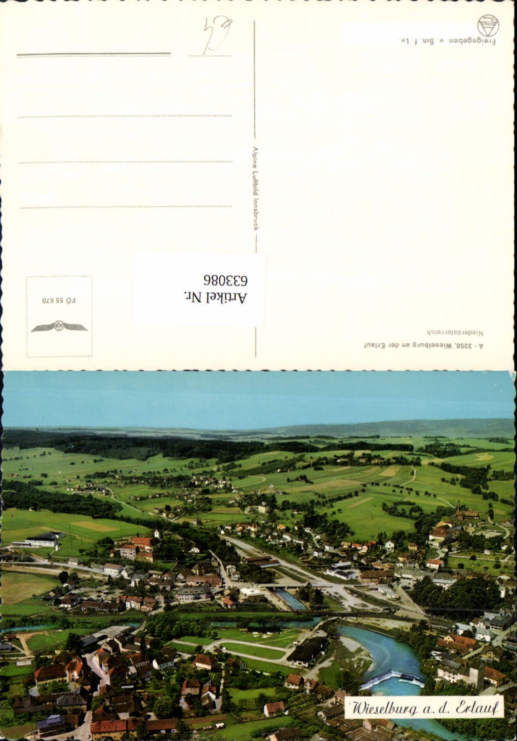 633085,Fliegeraufnahme Wieselburg an der Erlauf Luftbild pub Alpine FÖ 55 671
