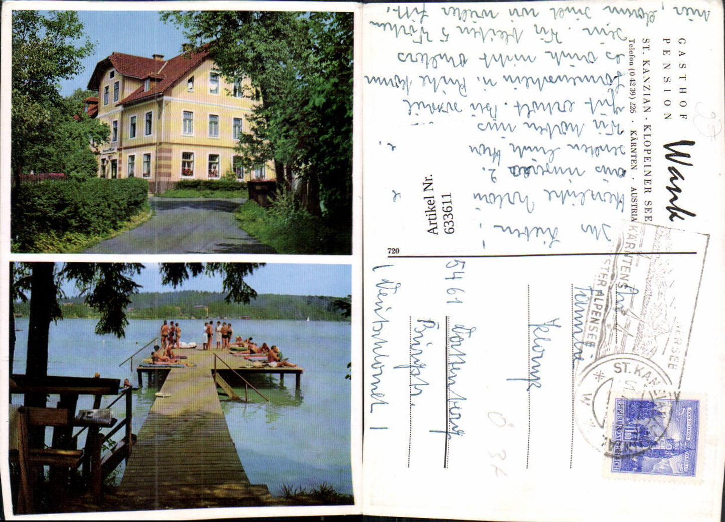 633611,Mehrbild Ak St Kanzian a. Klopeiner See Gasthof Pension Wank