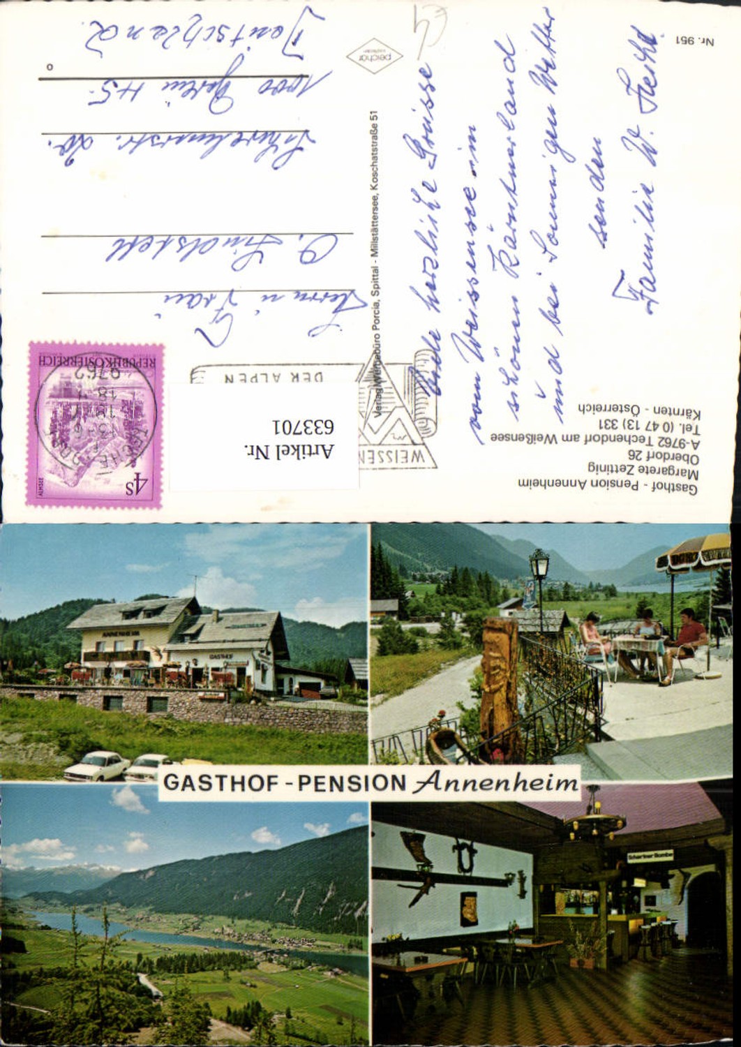 633701,Mehrbild Ak Techendorf a. Weißensee Gasthof Pension Annenheim
