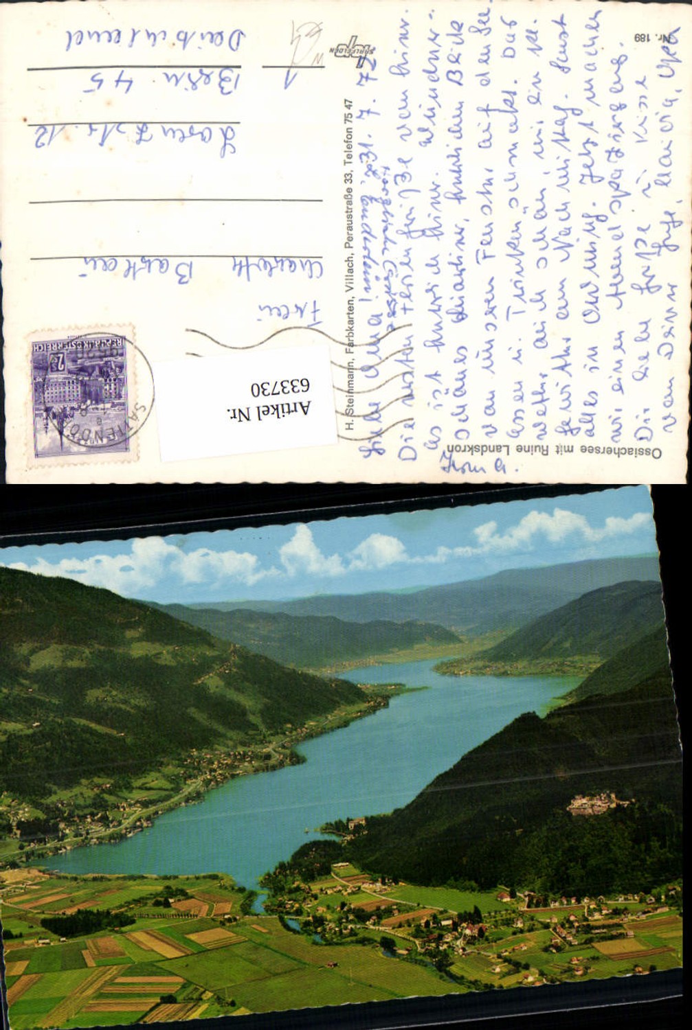 633730,Ossiachersee m. Ruine Landskron Sattendorf Treffen am Ossiacher See