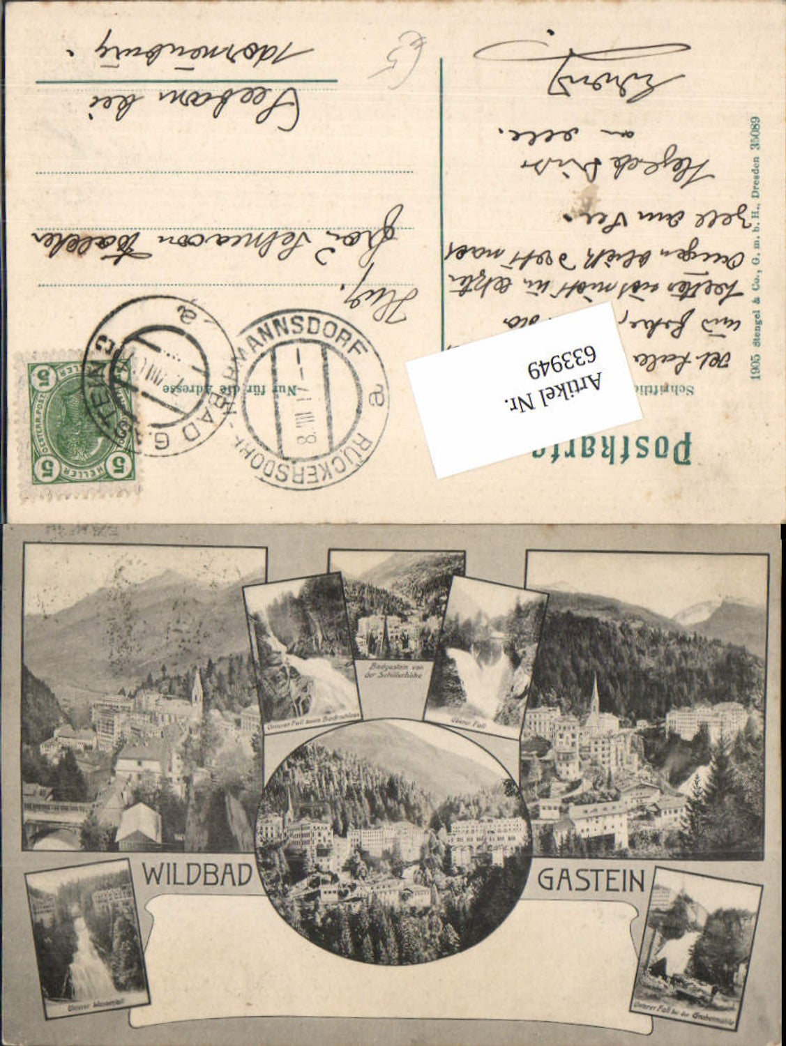 633949, great multi-image postcard Wildbad Bad Gastein Badgastein