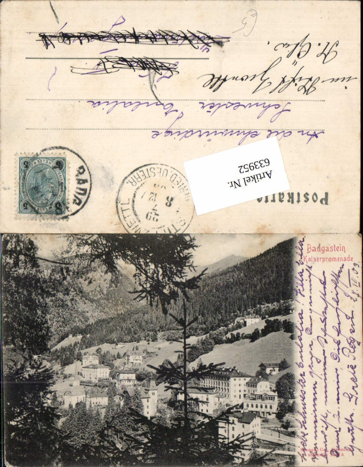 633952, Bad Gastein, Kaiserpromenade pub, Stengel & Co., 2507 A