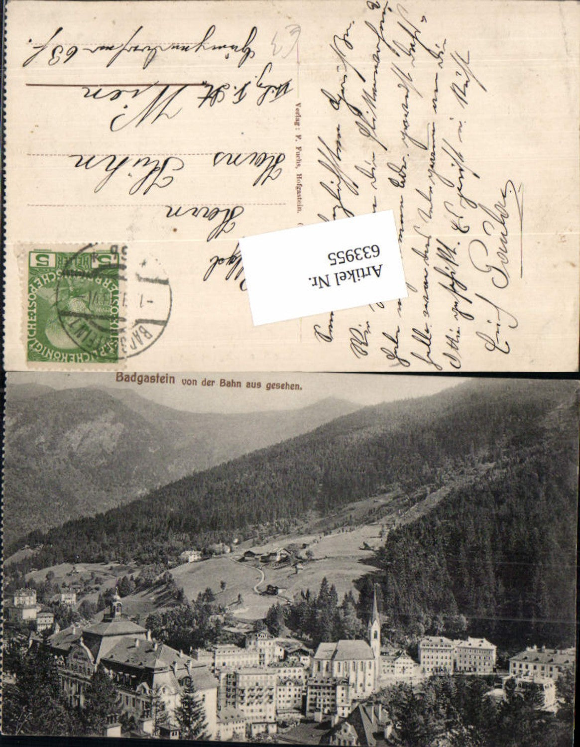 633955, Bad Gastein Badgastein vd Bahn from pub F. Fuchs 4