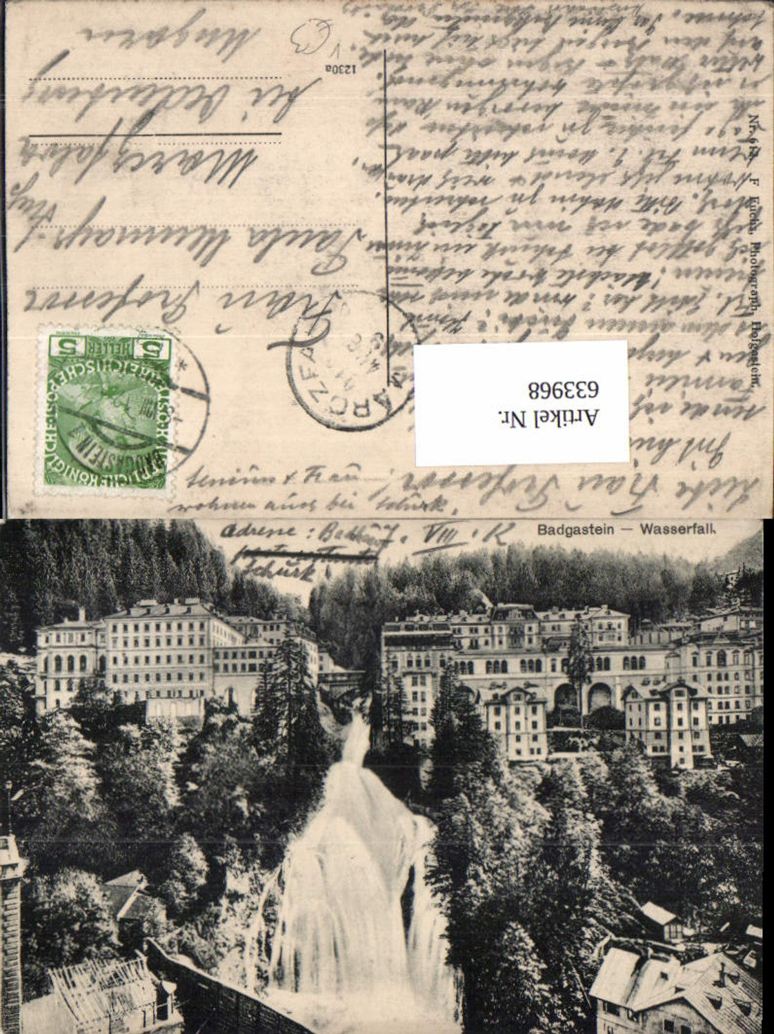 633968, Bad Gastein Badgastein Hotel Austria Straubinger pub F. Fuchs 612