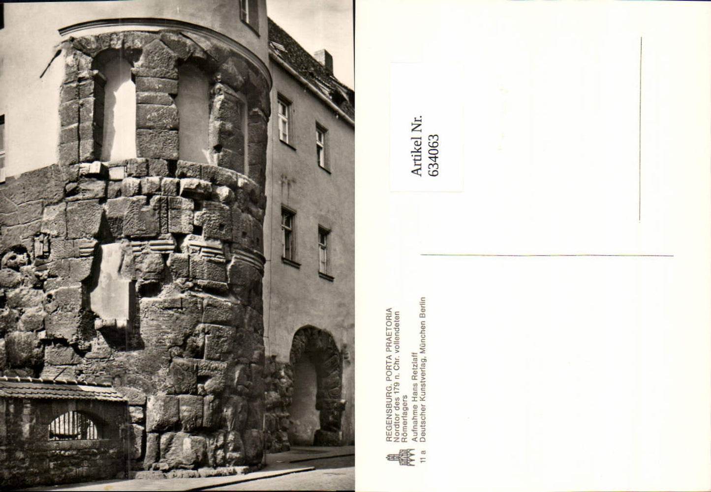 634063,Regensburg Nordtor Porta Preatoria Römerlager Hans Retzlaff