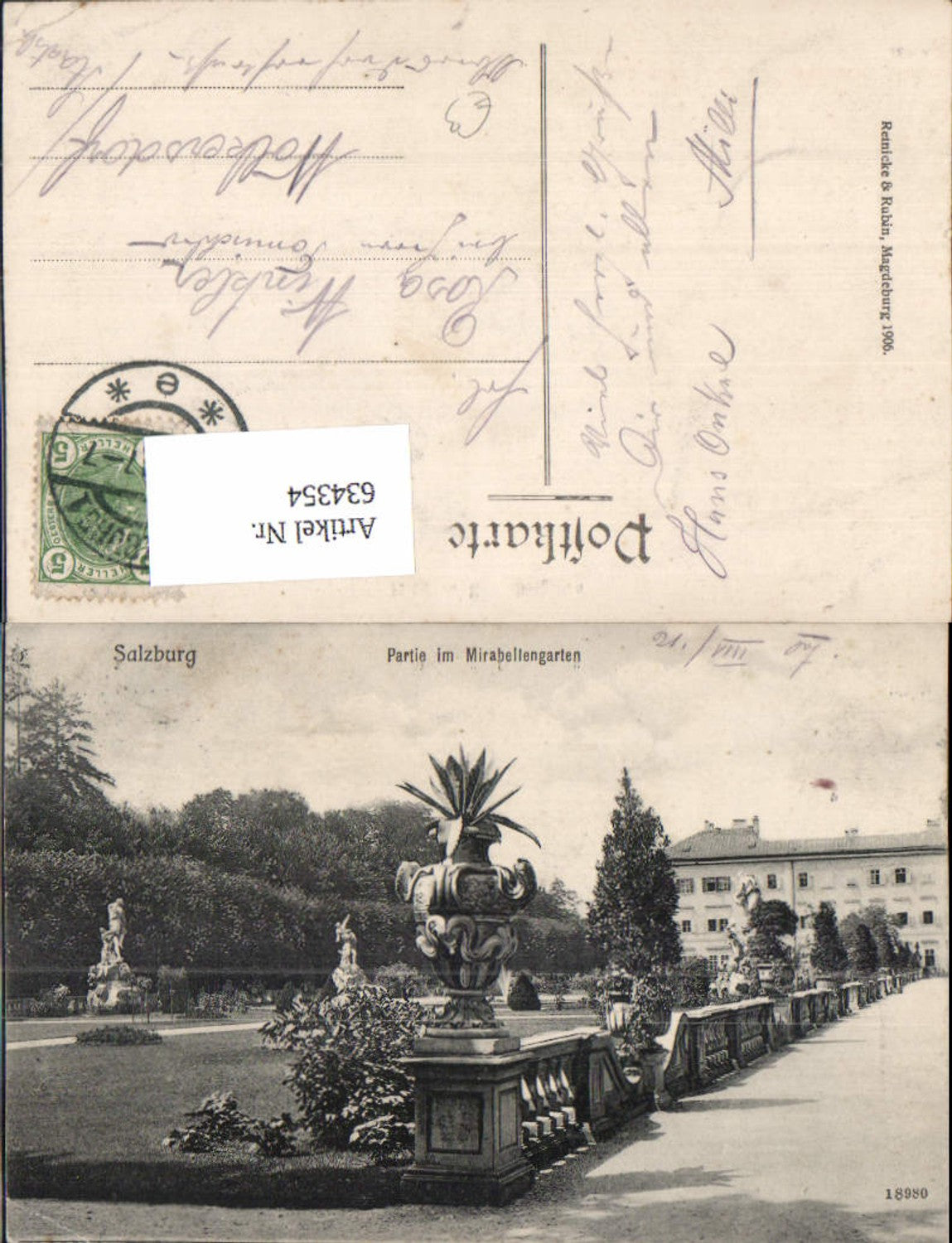 634354, Salzburg, scene in the Mirabell Gardens