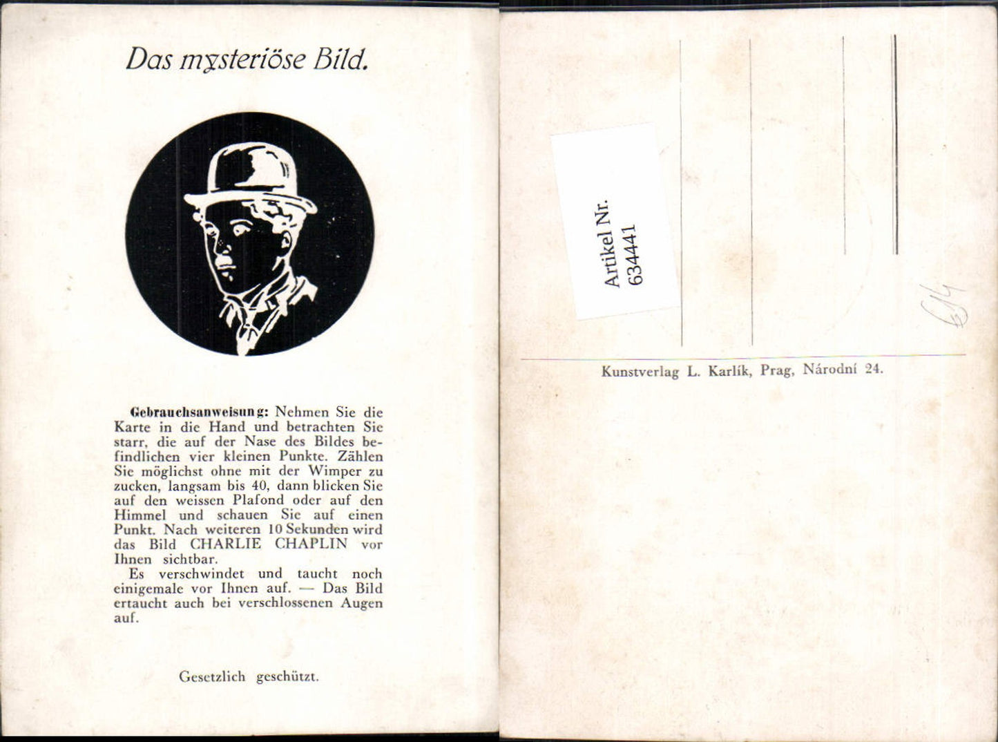 634441,Charlie Chaplin Das mysteriöse Bild Scherenschnitt Silhouette