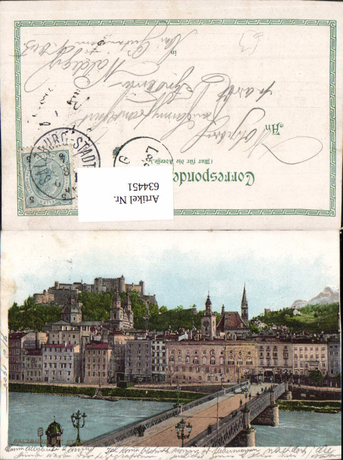 634451,Salzburg m. Stadtbrücke Staatsbrücke Brücke