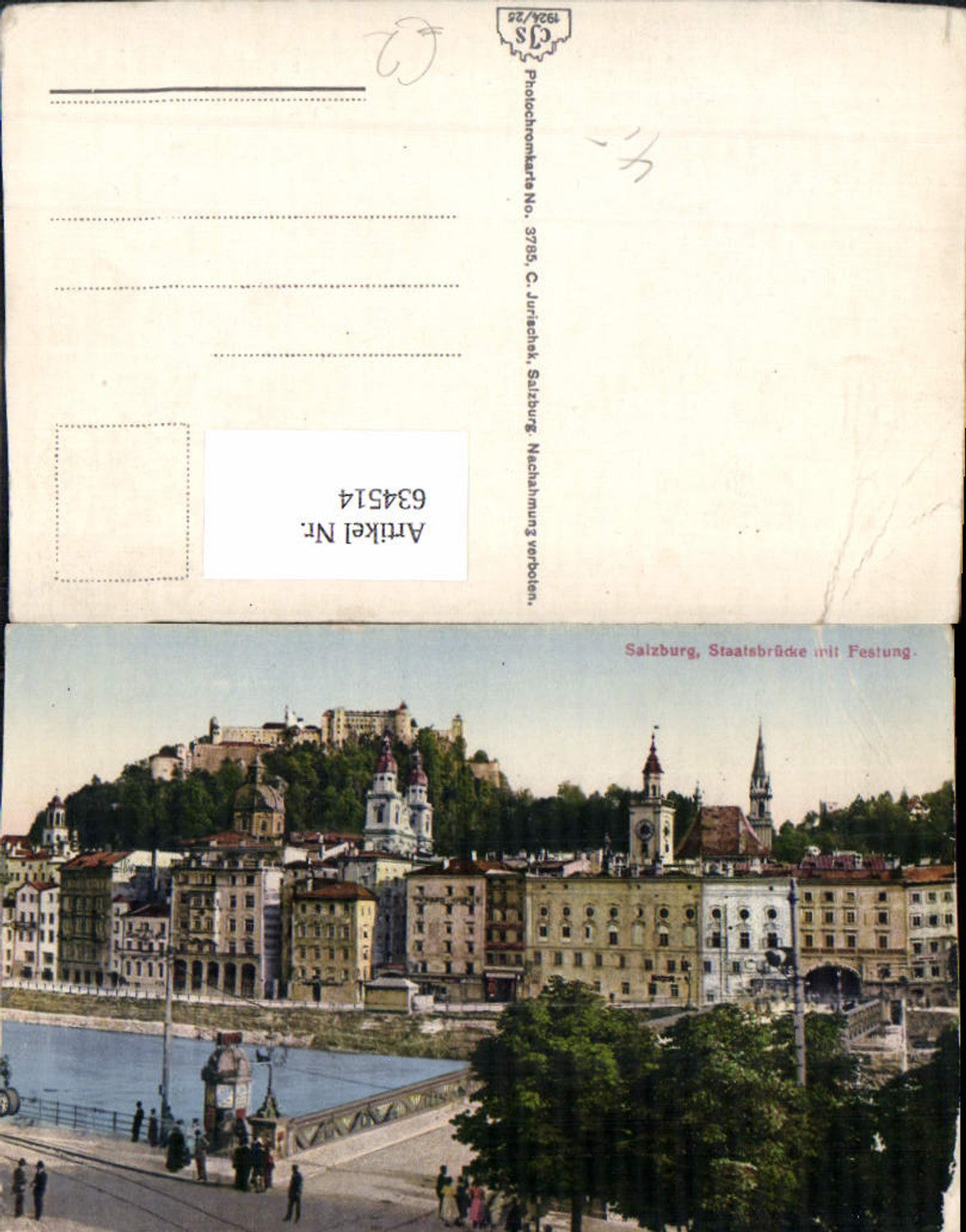 634514,Salzburg Staatsbrücke mit Festung Brücke