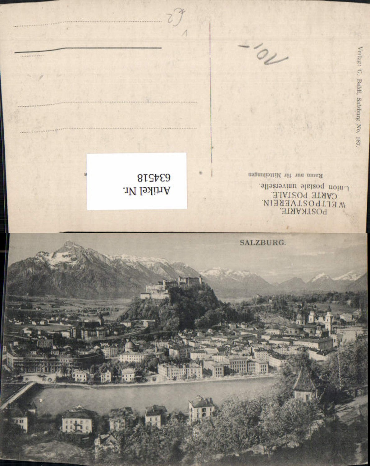 634518,Salzburg Ansicht m. Festung Hohensalzburg pub G. Baldi 167