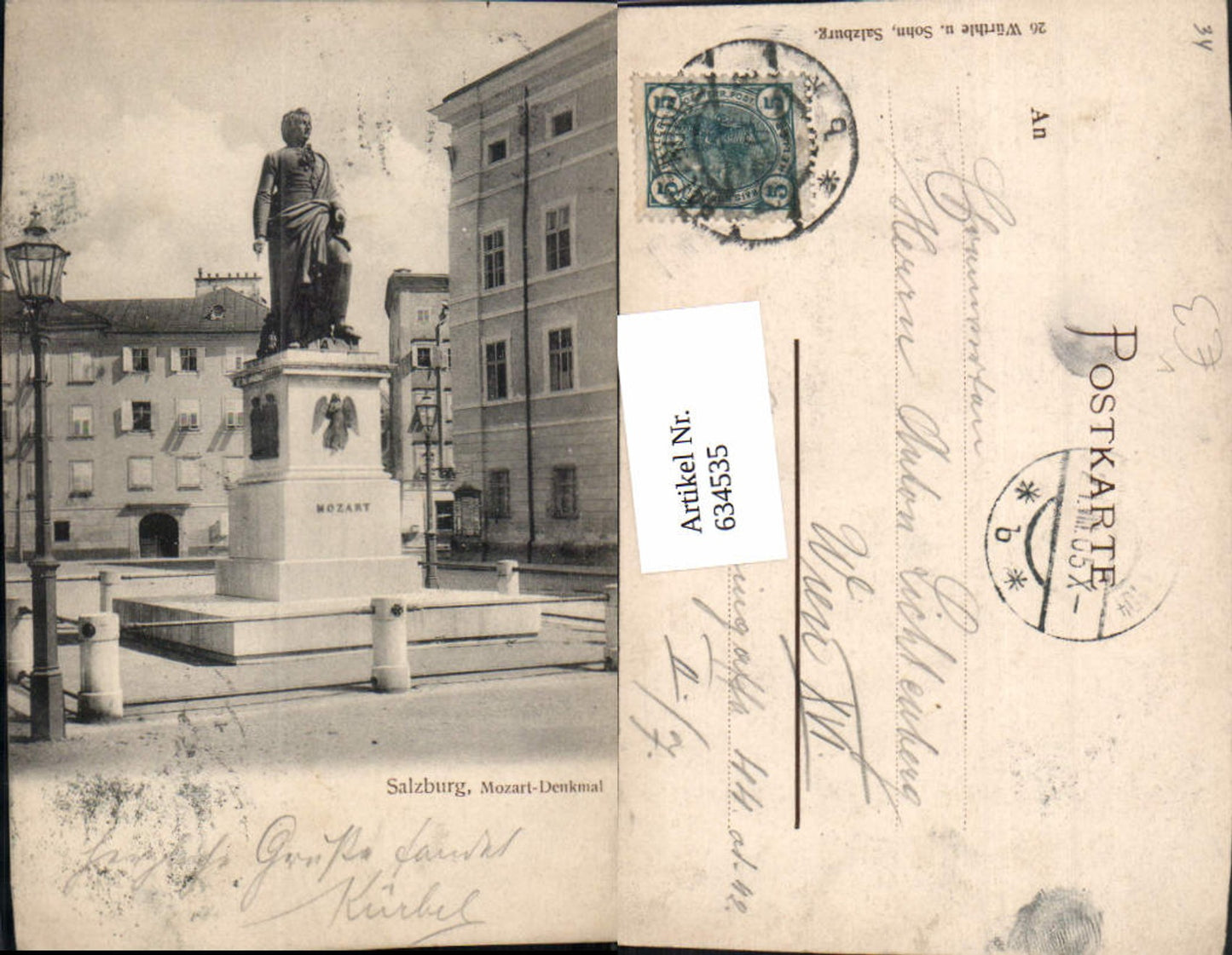 634535,Salzburg Mozart-Denkmal Statue pub Würthle Sohn 26