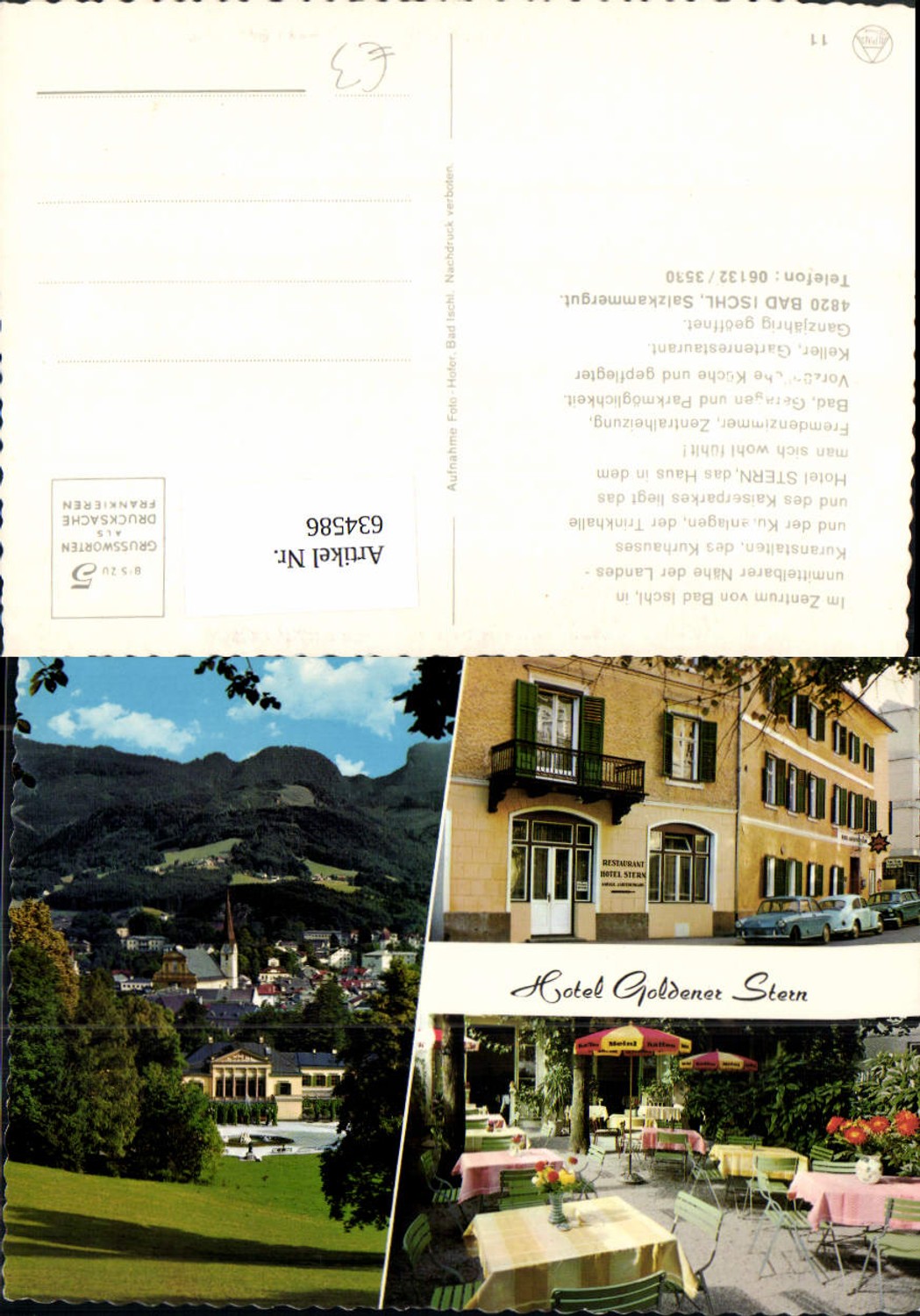 634586,Mehrbild Ak Bad Ischl Salzkammergut Hotel Goldener Stern