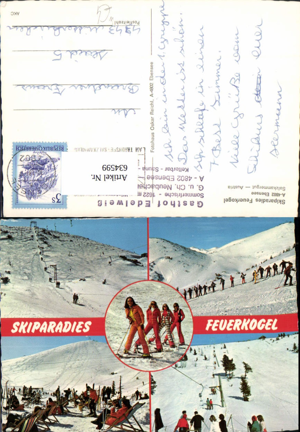 634599,Mehrbild Ak Feuerkogel Ebensee Wintersport Ski