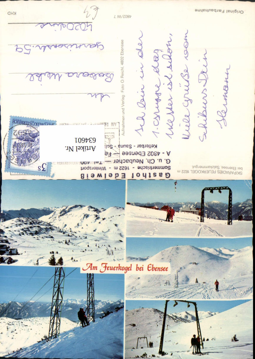 634601,Mehrbild Ak Ebensee Feuerkogel Wintersport Skilift