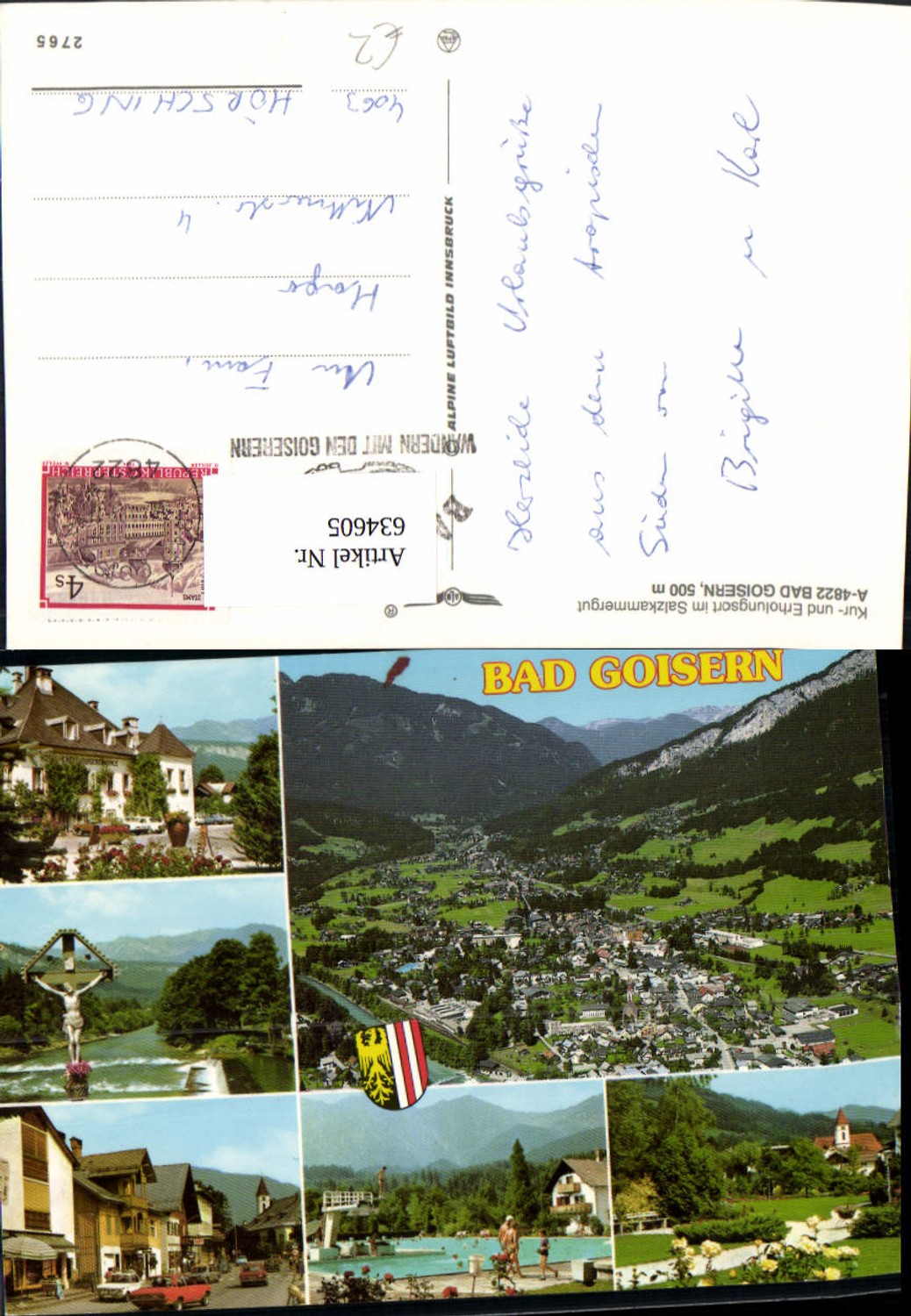 634605,Mehrbild Ak Bad Goisern am Hallstättersee Schwimmbad Hauptstraße