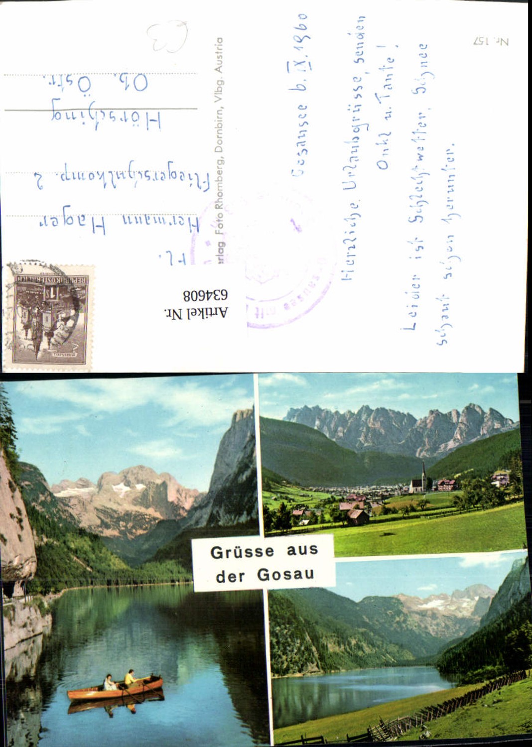 634608,Mehrbild Ak Gosau Ruderboot