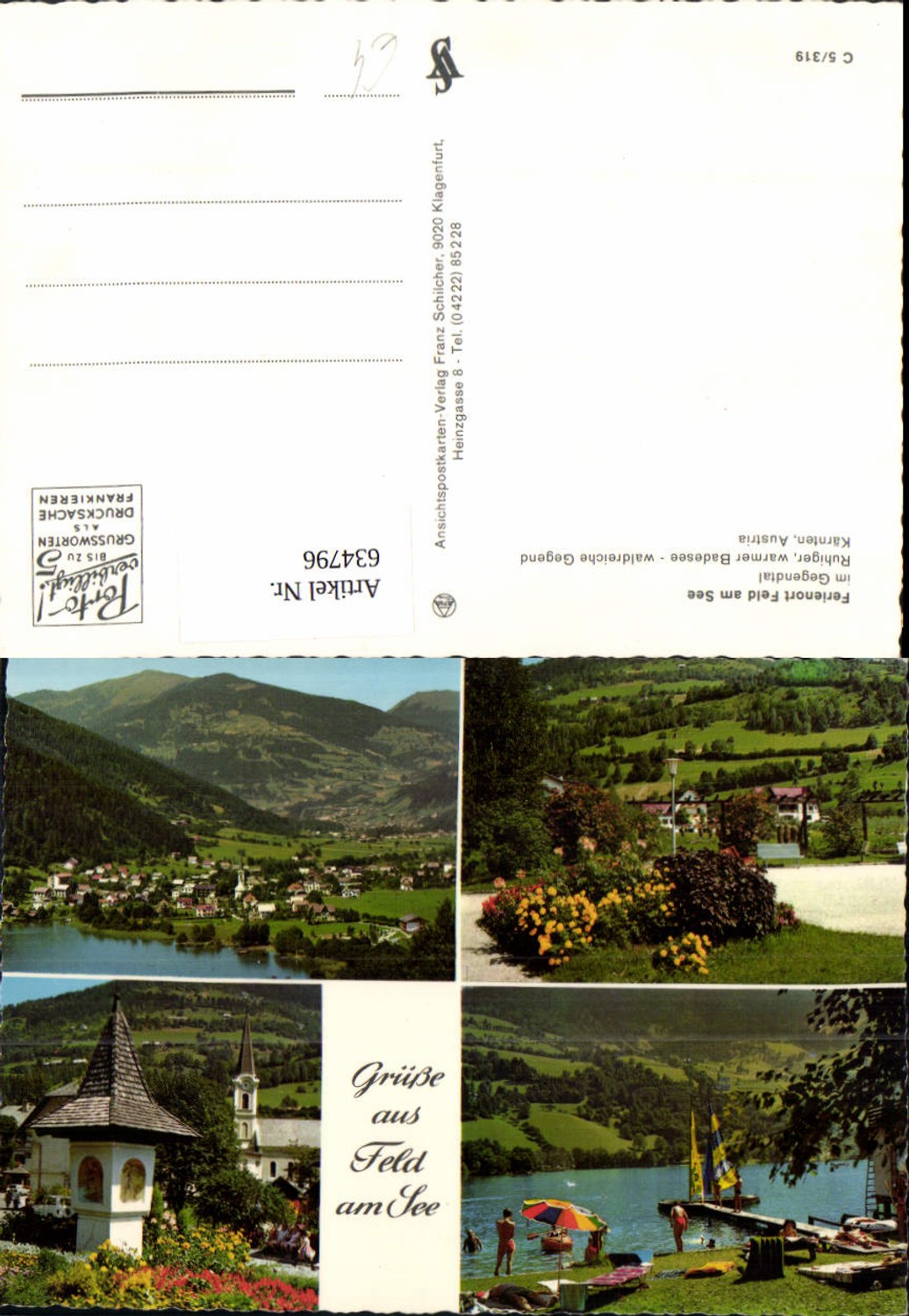 634796,Mehrbild Ak Feld a. See im Gegendtal Bildstock Strandleben