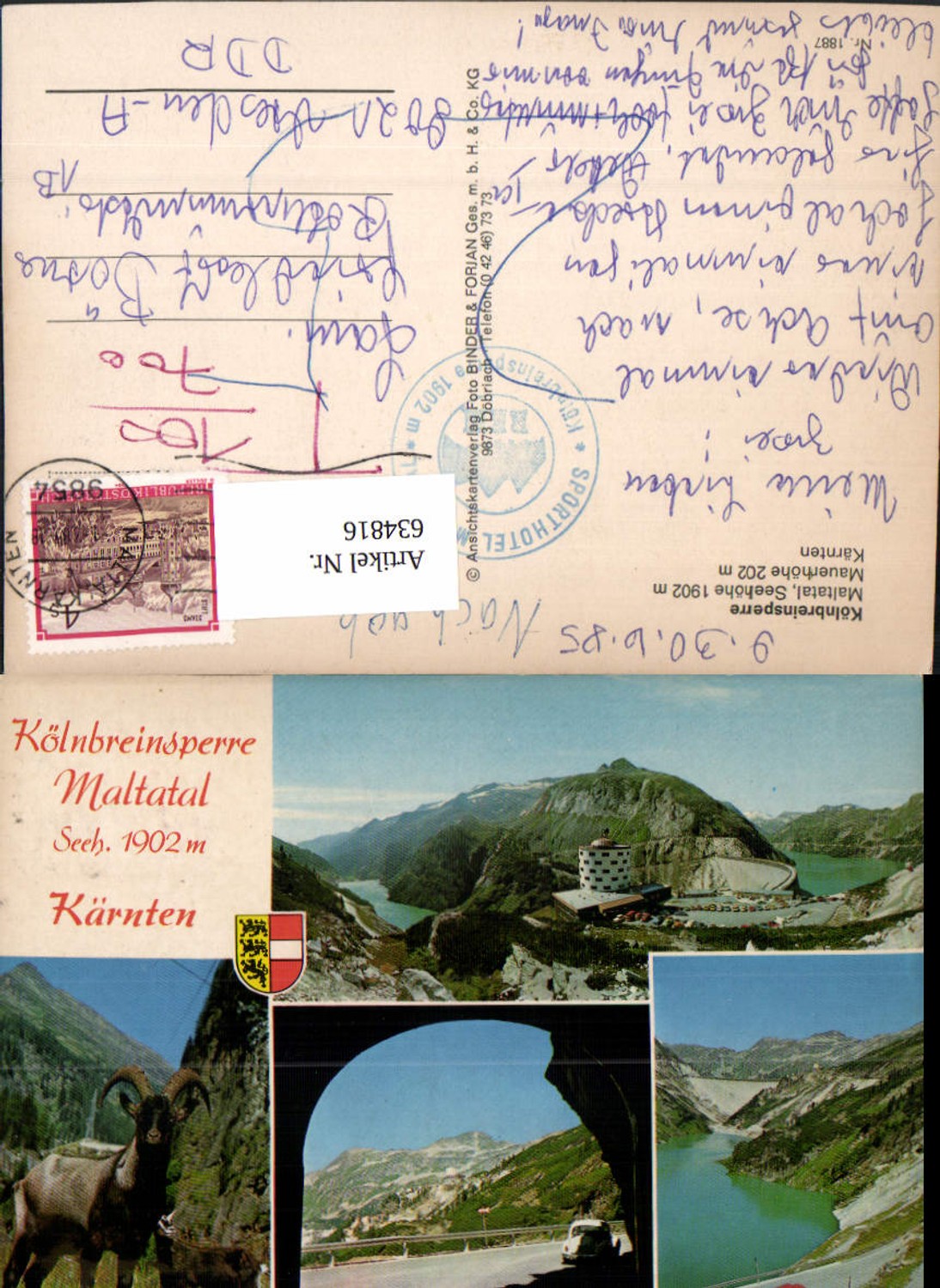 634816,Mehrbild Ak Kölnbreinsperre Maltatal Talsperre Malta Kärnten