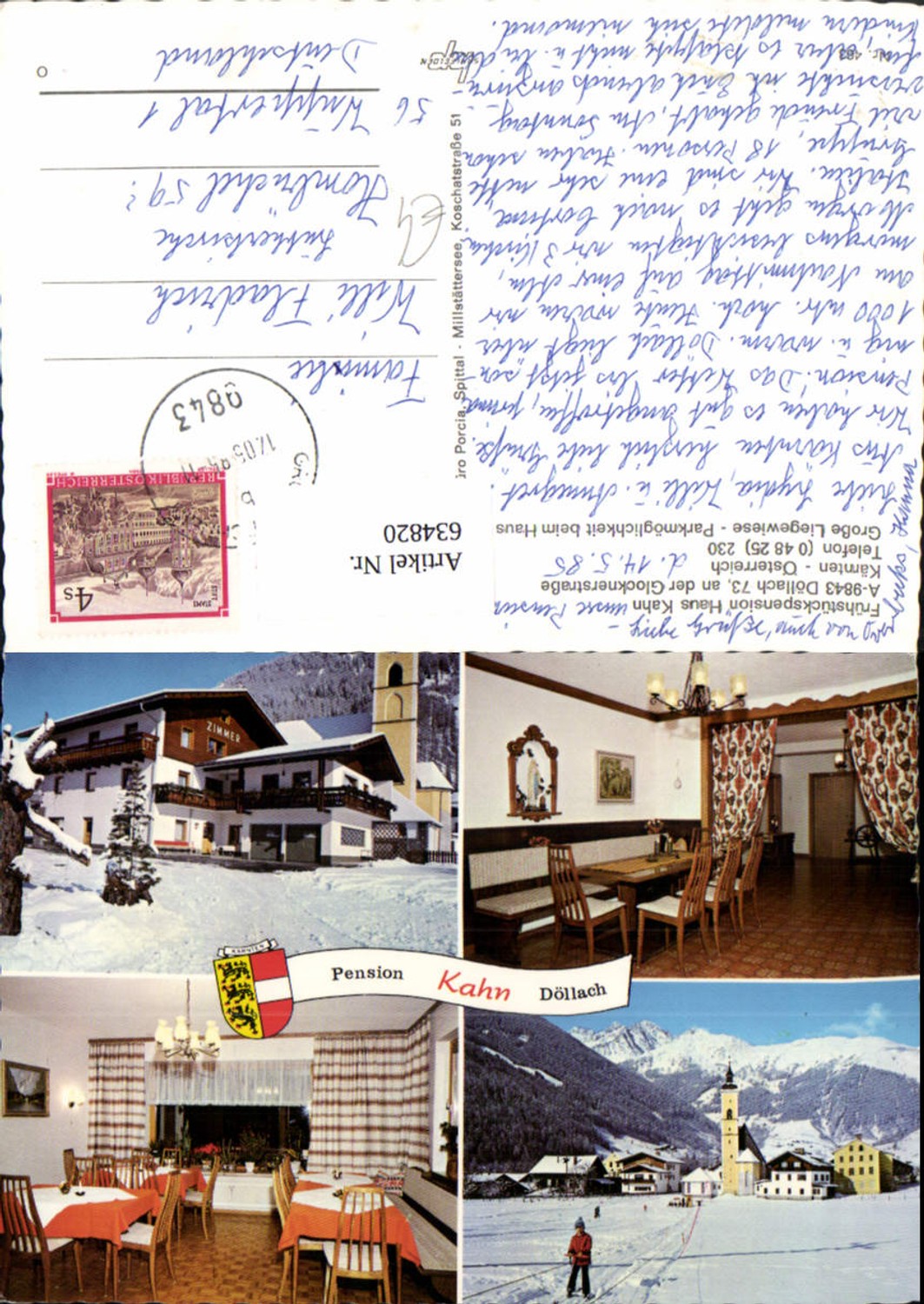 634820,Mehrbild Ak Döllach a. d. Glocknerstraße Großkirchheim Pension Haus Kahn Wintersport