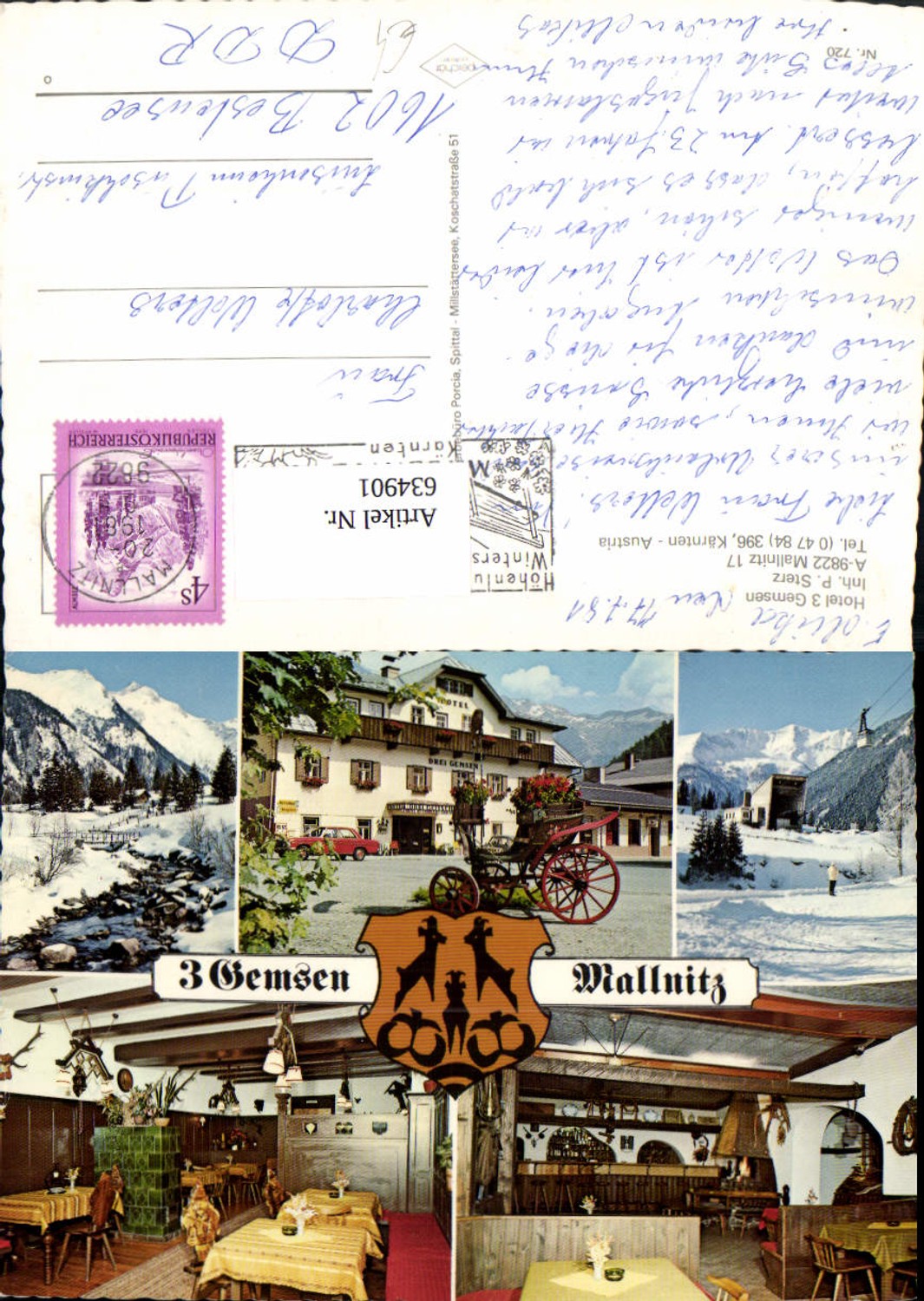634901,Mehrbild Ak Mallnitz Hotel 3 Gemsen Wintersport