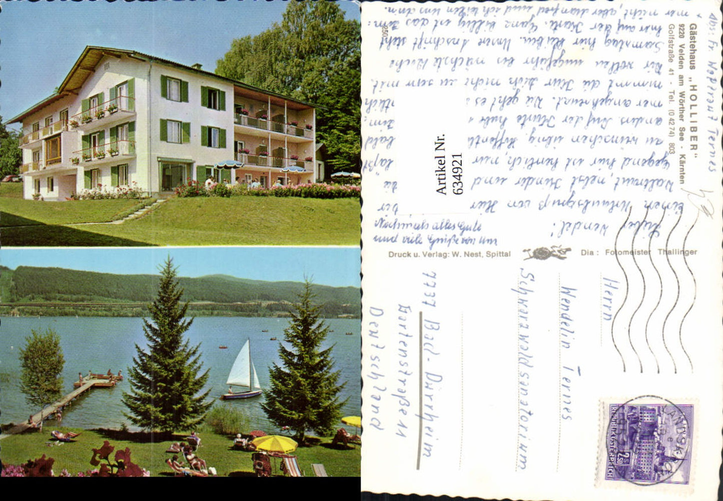 634921,Mehrbild Ak Velden a. Wörthersee Gästehaus Holliber
