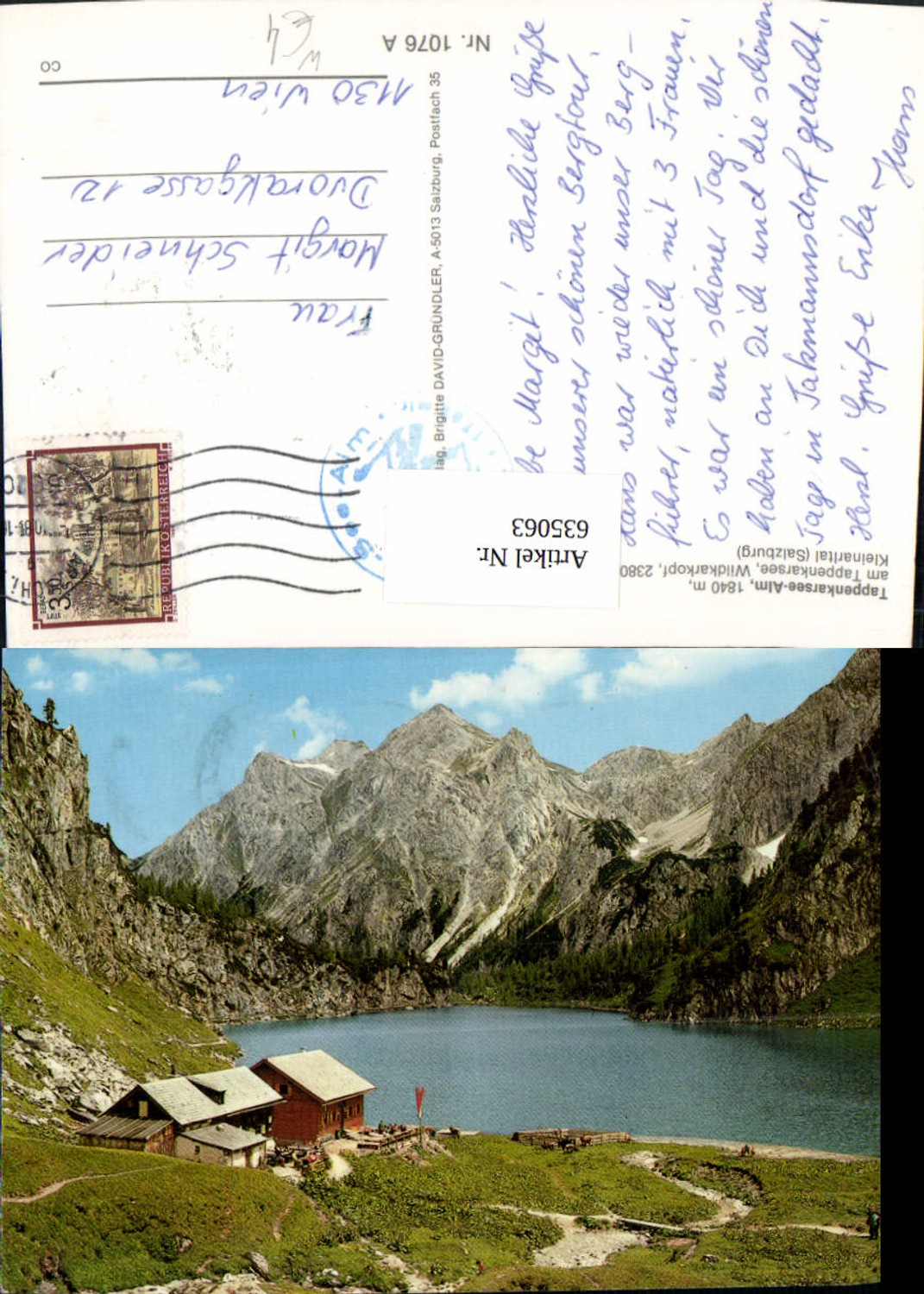 635063, Kleinarl Tappenkarseealm a. Tappenkarsee Wildkarkopf Kleinarltal