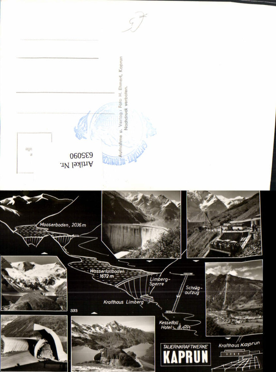 635090,Mehrbild Ak Lagekarte Kaprun Tauernkraftwerke Kraftwerk Mooserboden Kesselfall