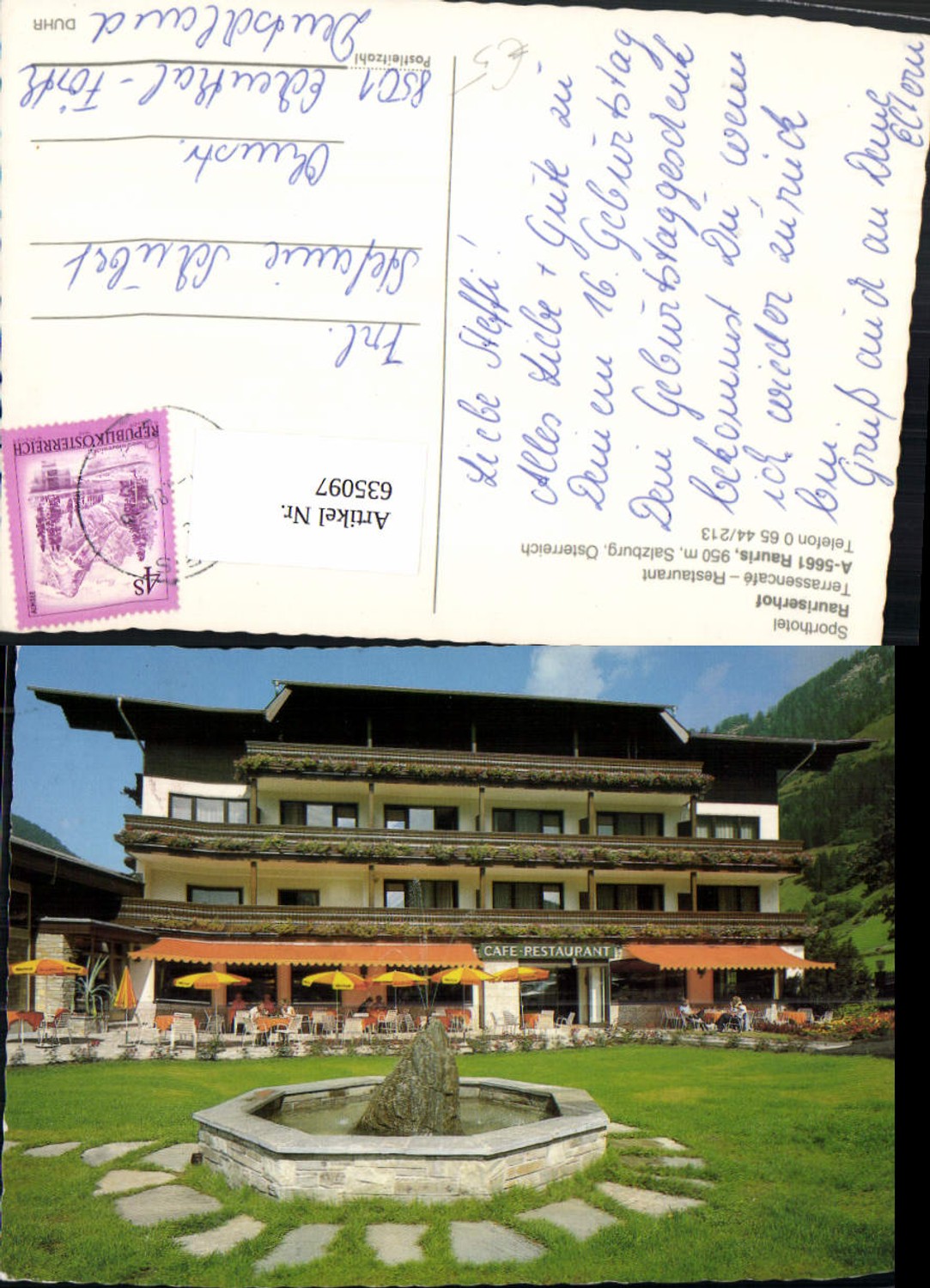 635097,Rauris Sporthotel Rauriserhof Brunnen