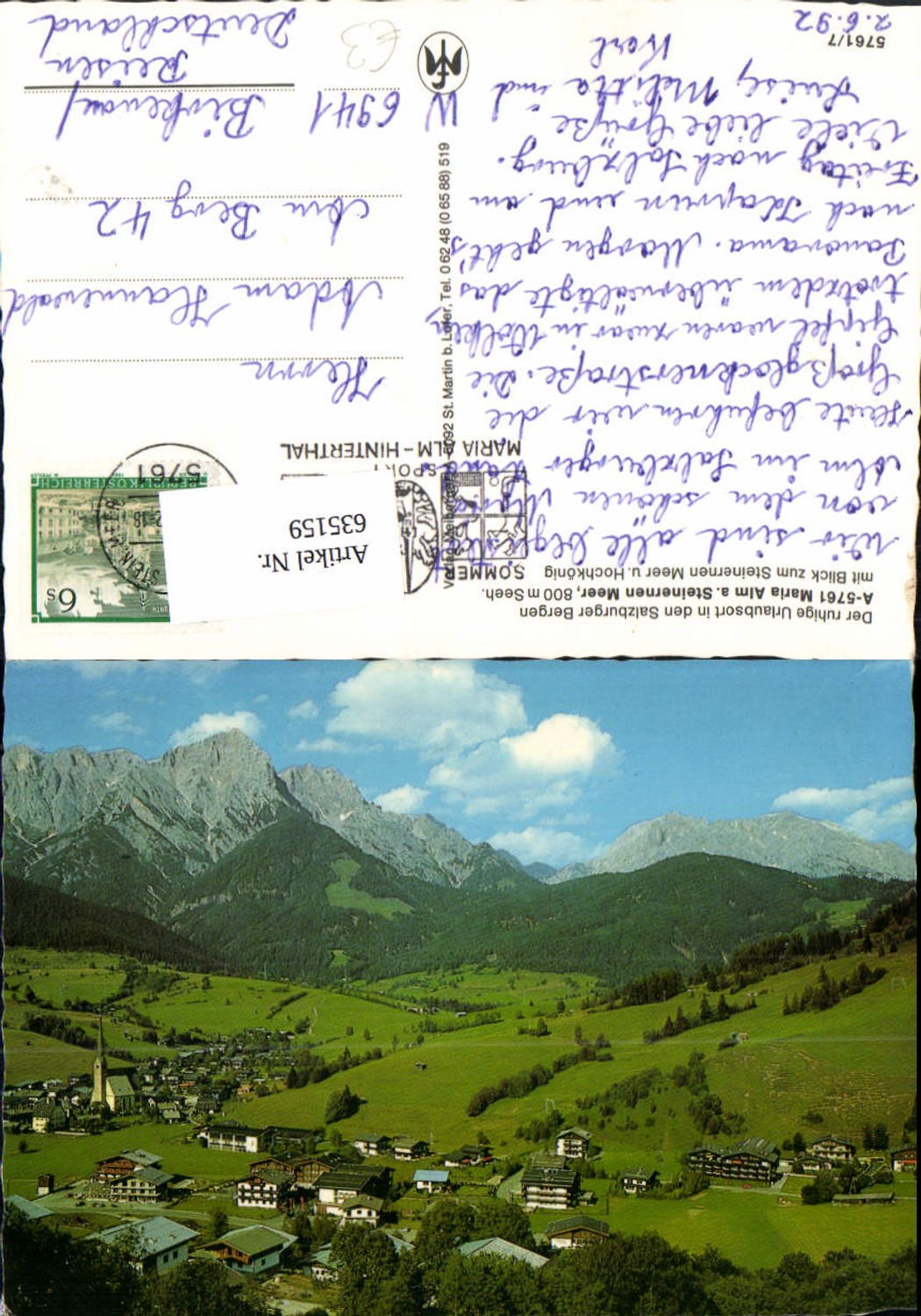 635159,Maria Alm a. Steinernen Meer m. Hochkönig