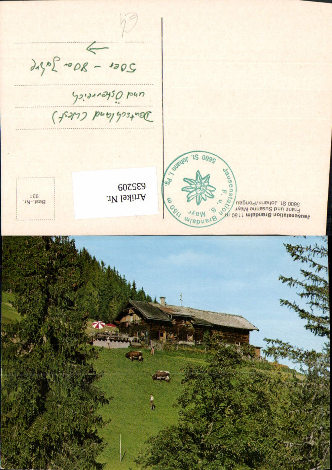 635209, St. Johann im Pongau, Jausenstation Brandalm (cows, cattle)