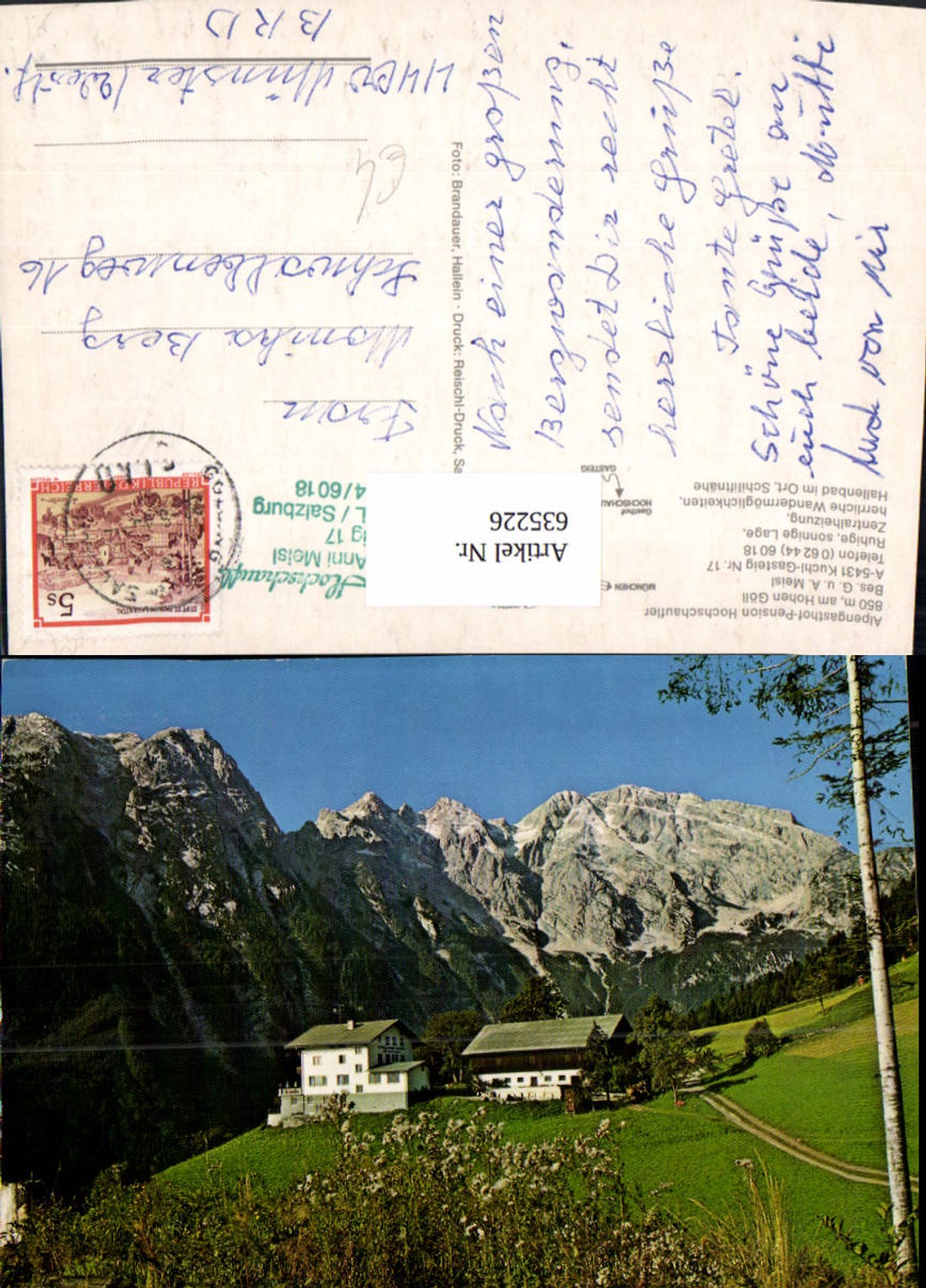 635226,Kuchl Gasteig Alpengasthof Pension Hochschaufler a. Hohen Göll