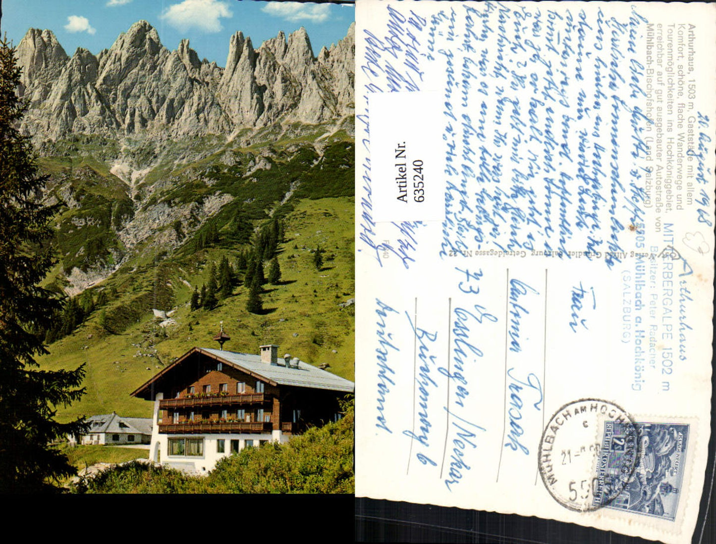 635240, Mühlbach am Hochkönig Mitterbergalpe Arthurhaus